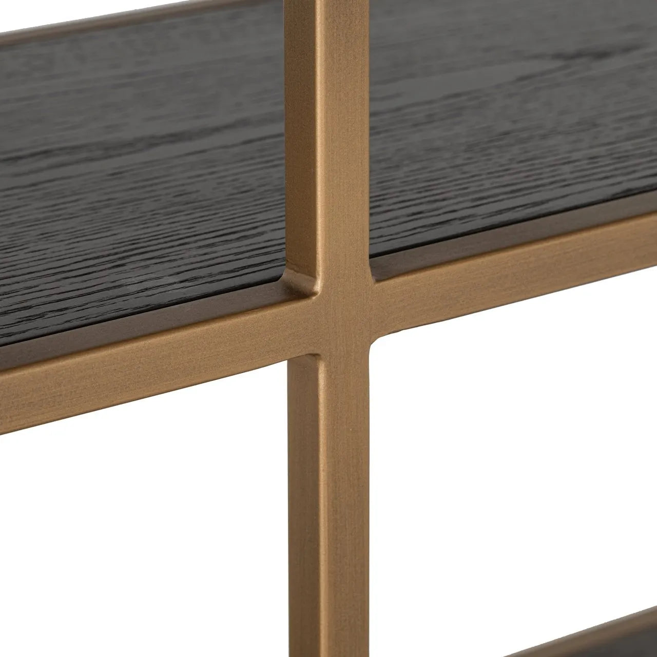 Richmond Interiors Carter Brown Oak Wood & Gold Display Unit | Large
