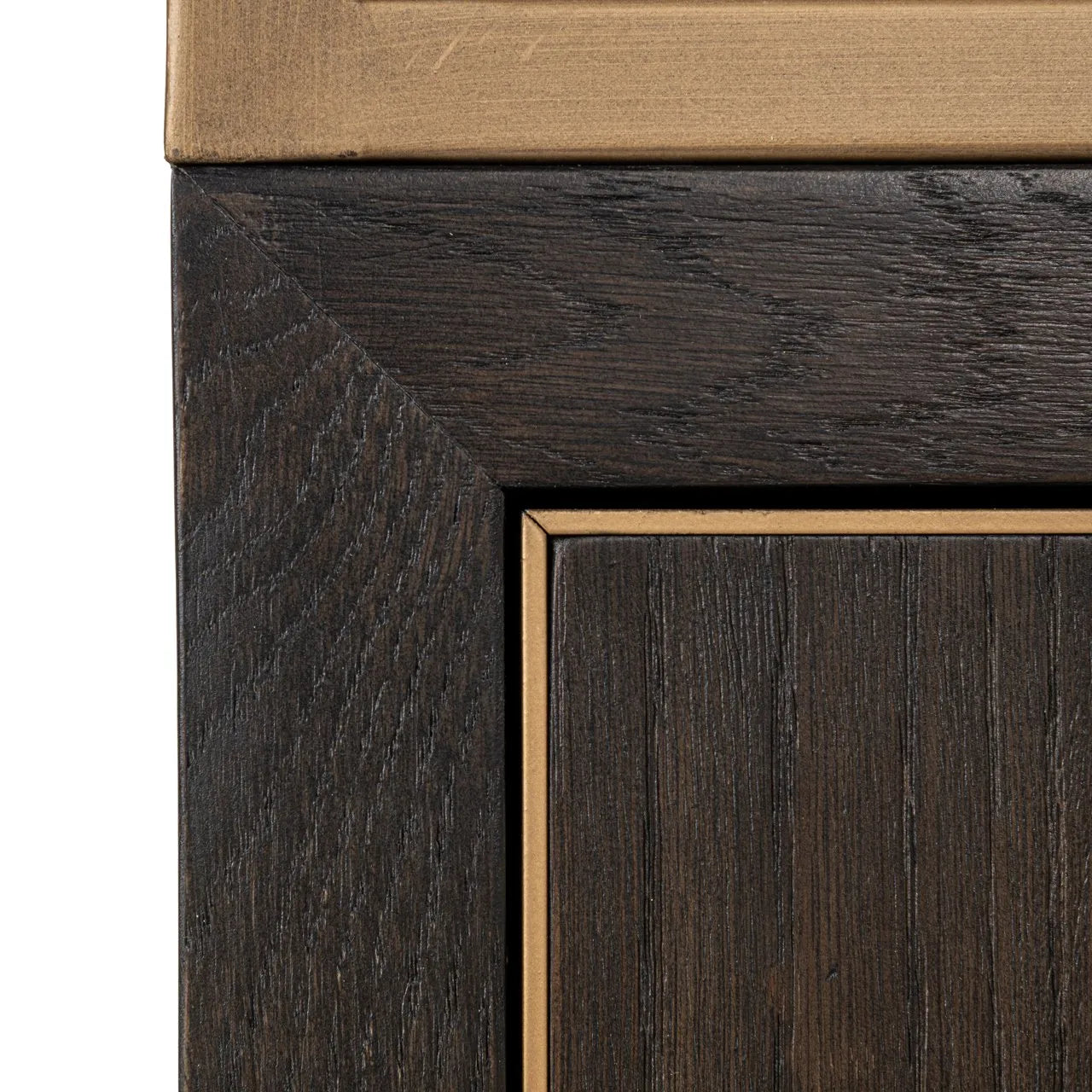 Richmond Interiors Carter Brown Oak Wood & Gold Display Unit | Large