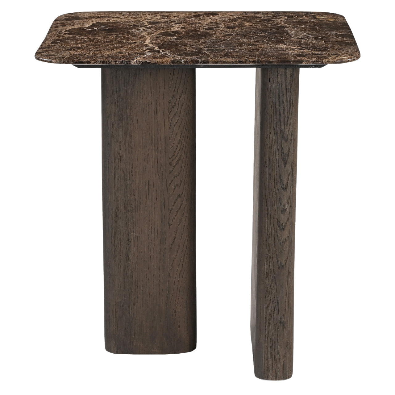 Richmond Interiors Castello Smoked Charcoal Emperador Marble & Oak Side Table