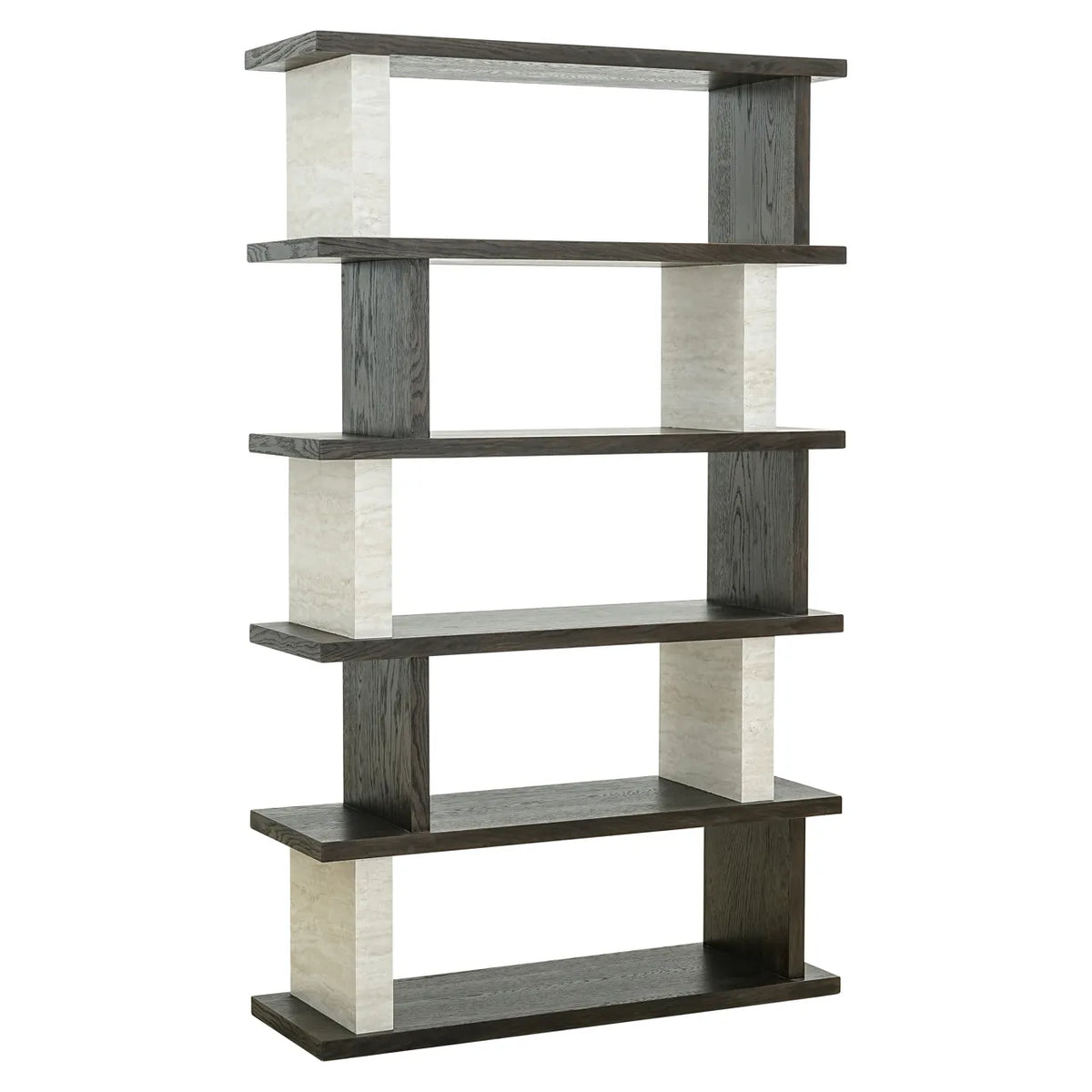 Richmond Interiors Waldorf Brown Oak Wood & Stone Display Unit