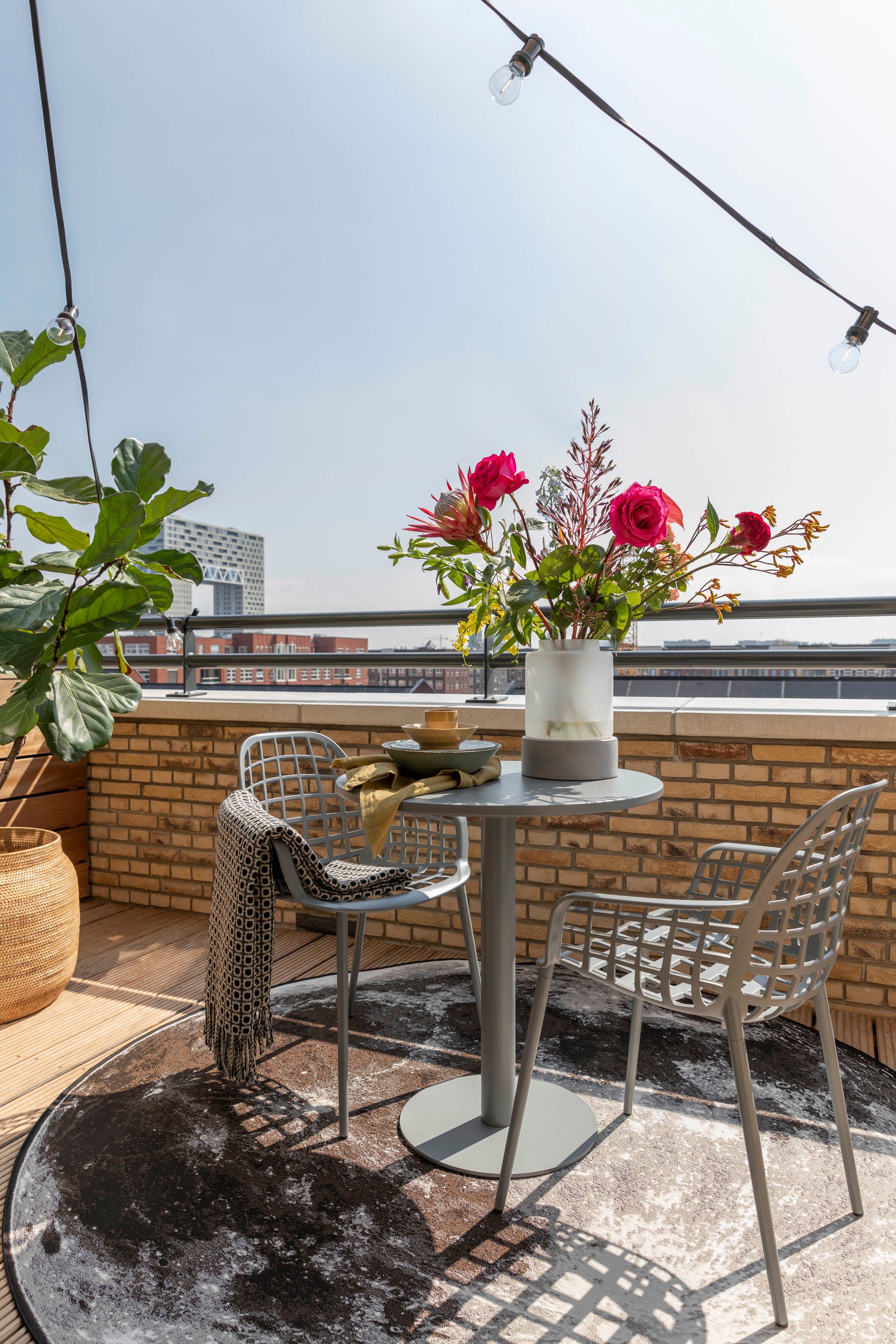 Zuiver Reina Grey Concrete & Frosted Glass Vase Large