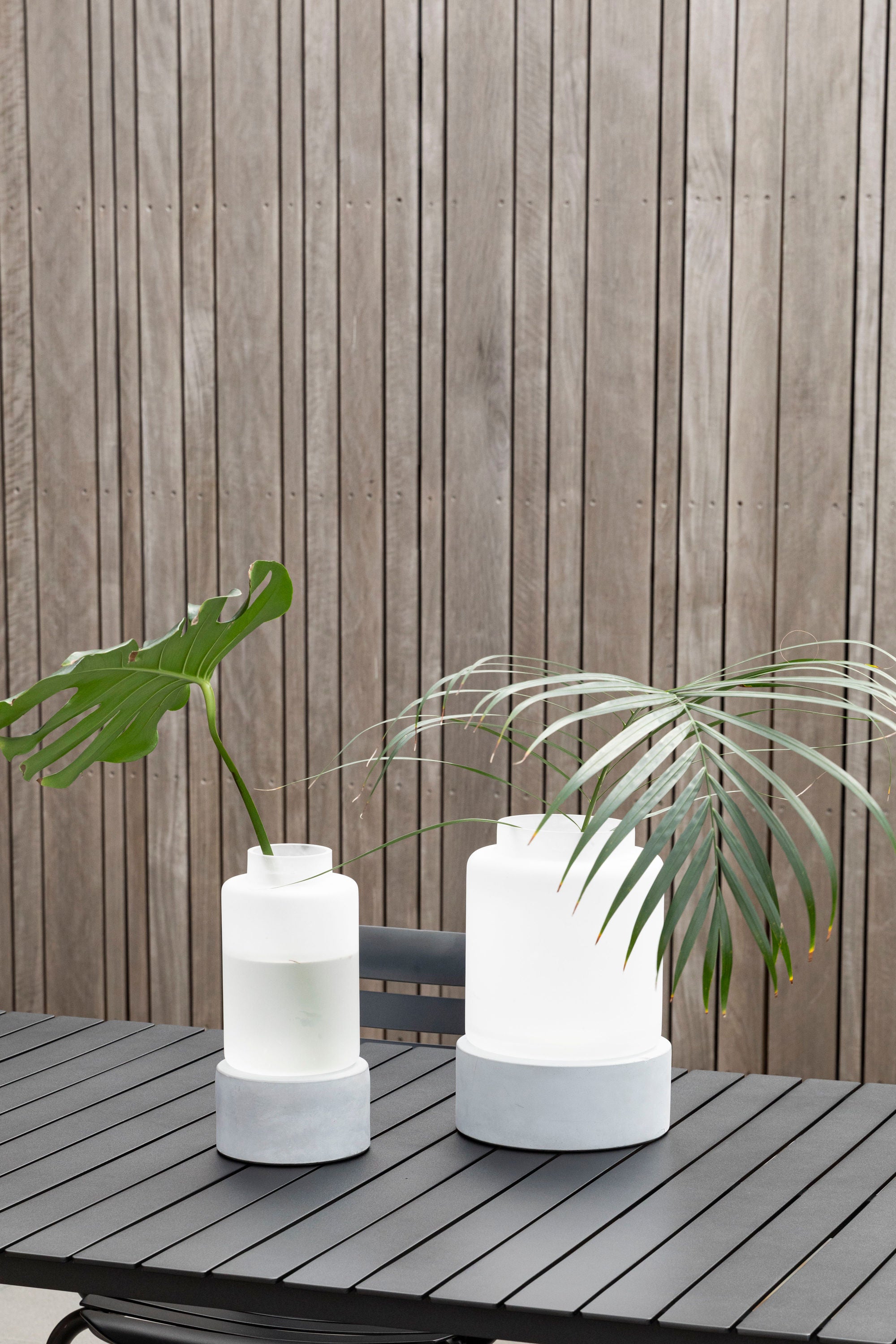 Zuiver Reina Grey Concrete & Frosted Glass Vase Large