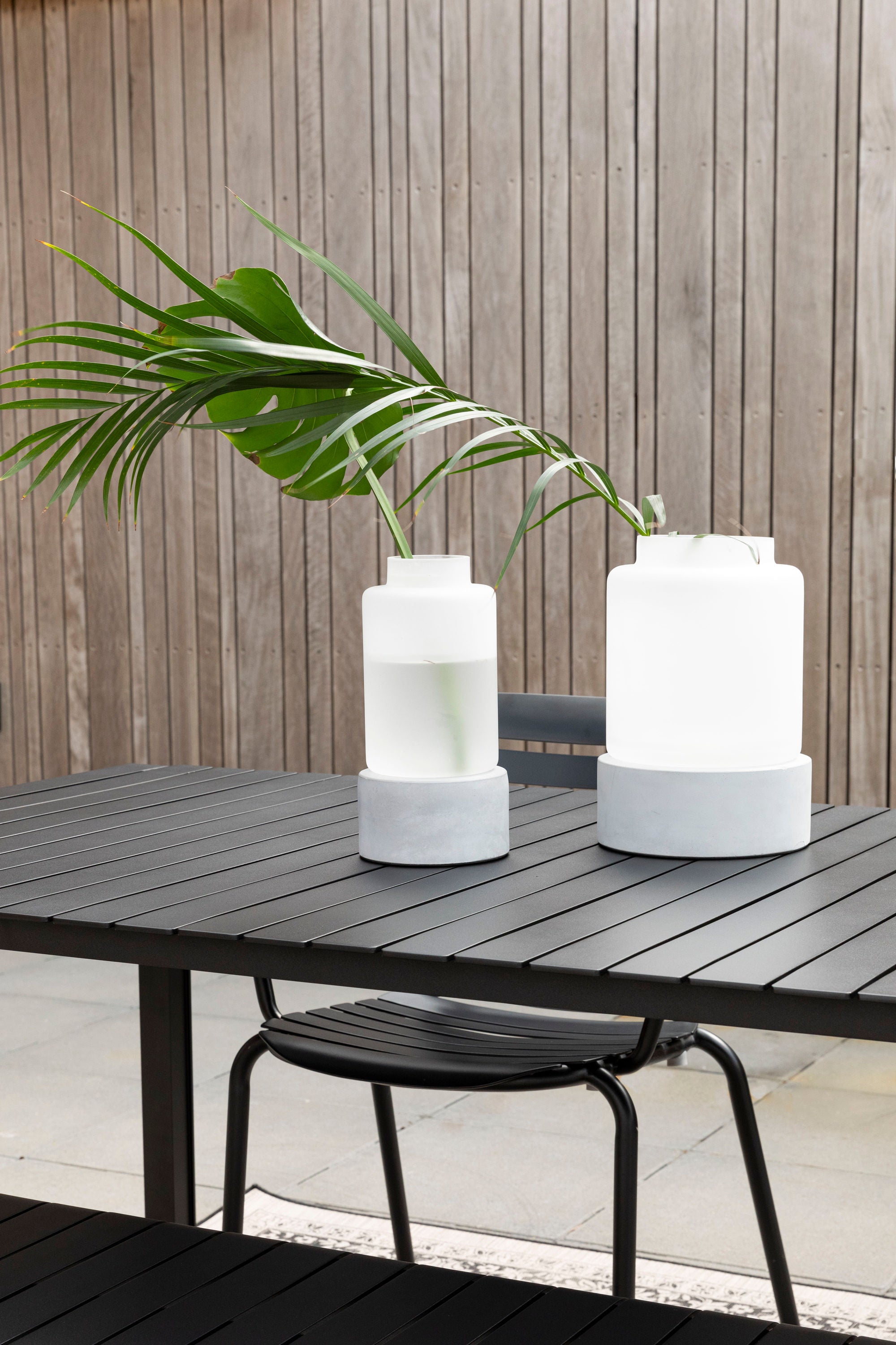 Zuiver Reina Grey Concrete & Frosted Glass Vase Large