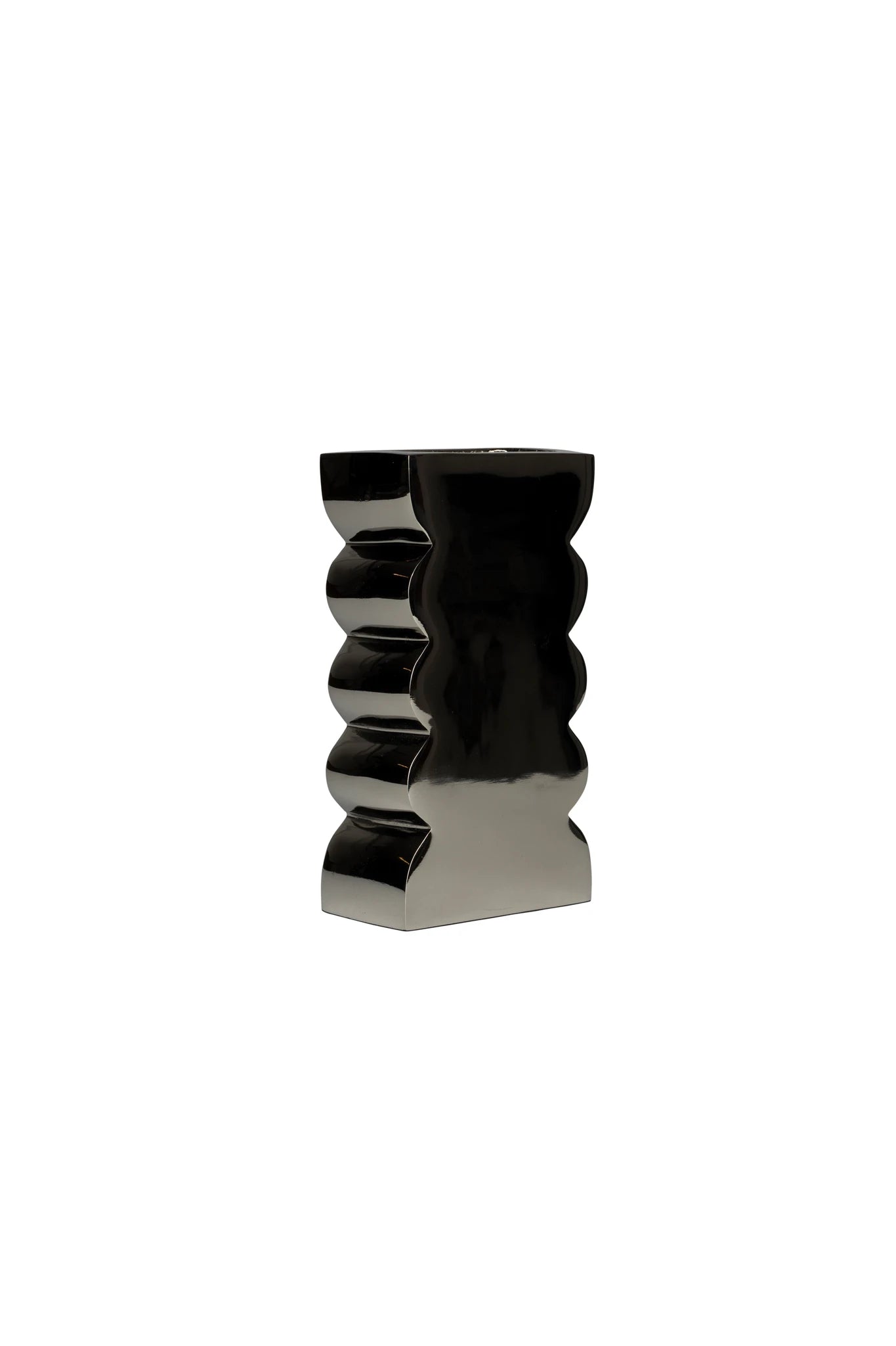 Zuiver Curves Shiny Silver Aluminium Vase Small