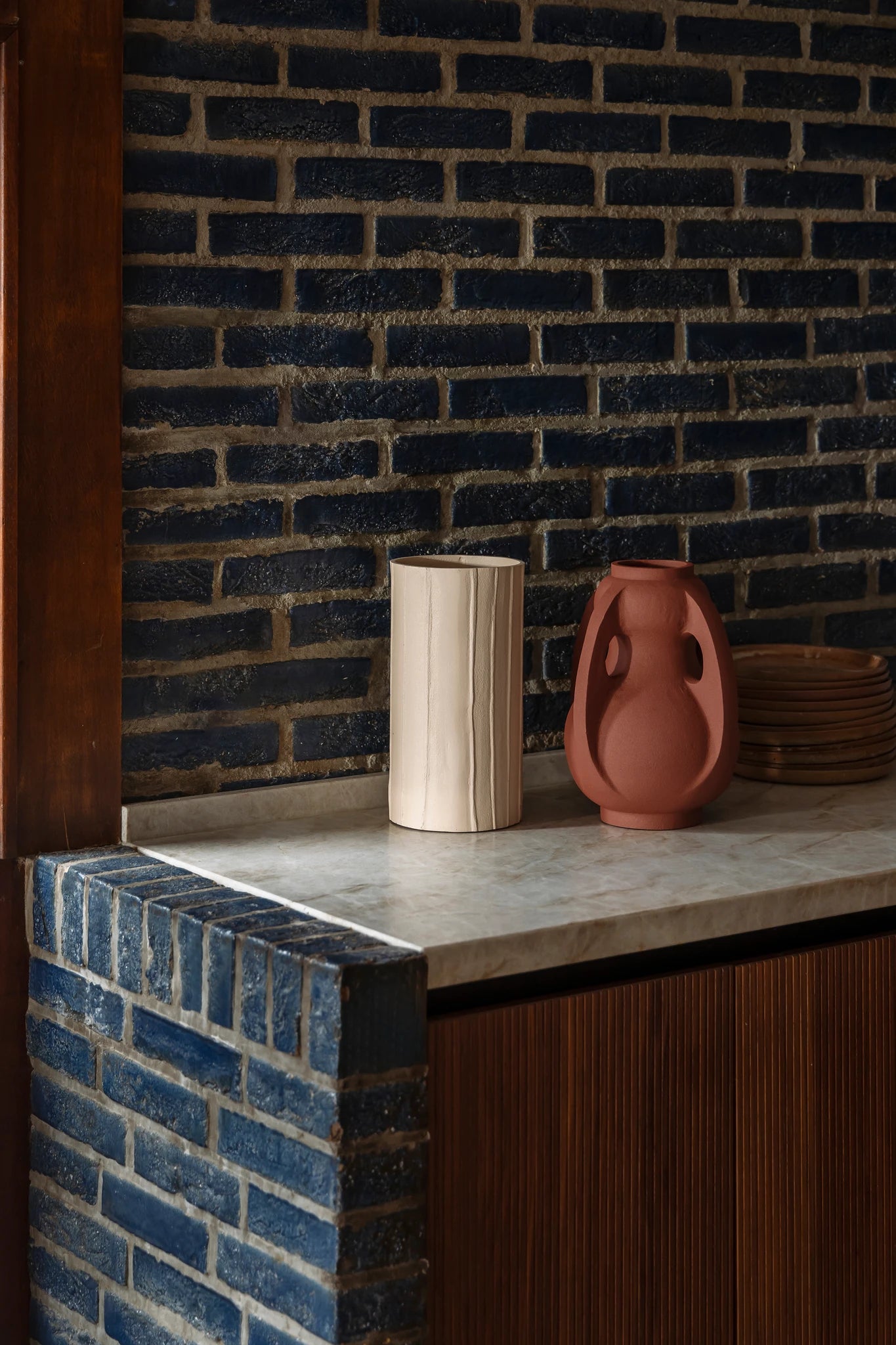 Dutchbone Rander Beige Iron Vase