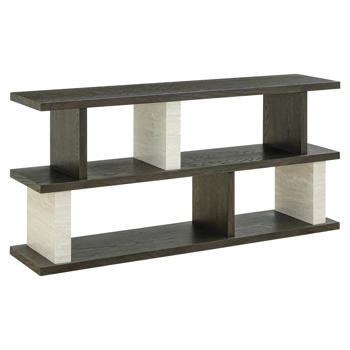 Richmond Interiors Waldorf Brown Wood & Stone Console Table