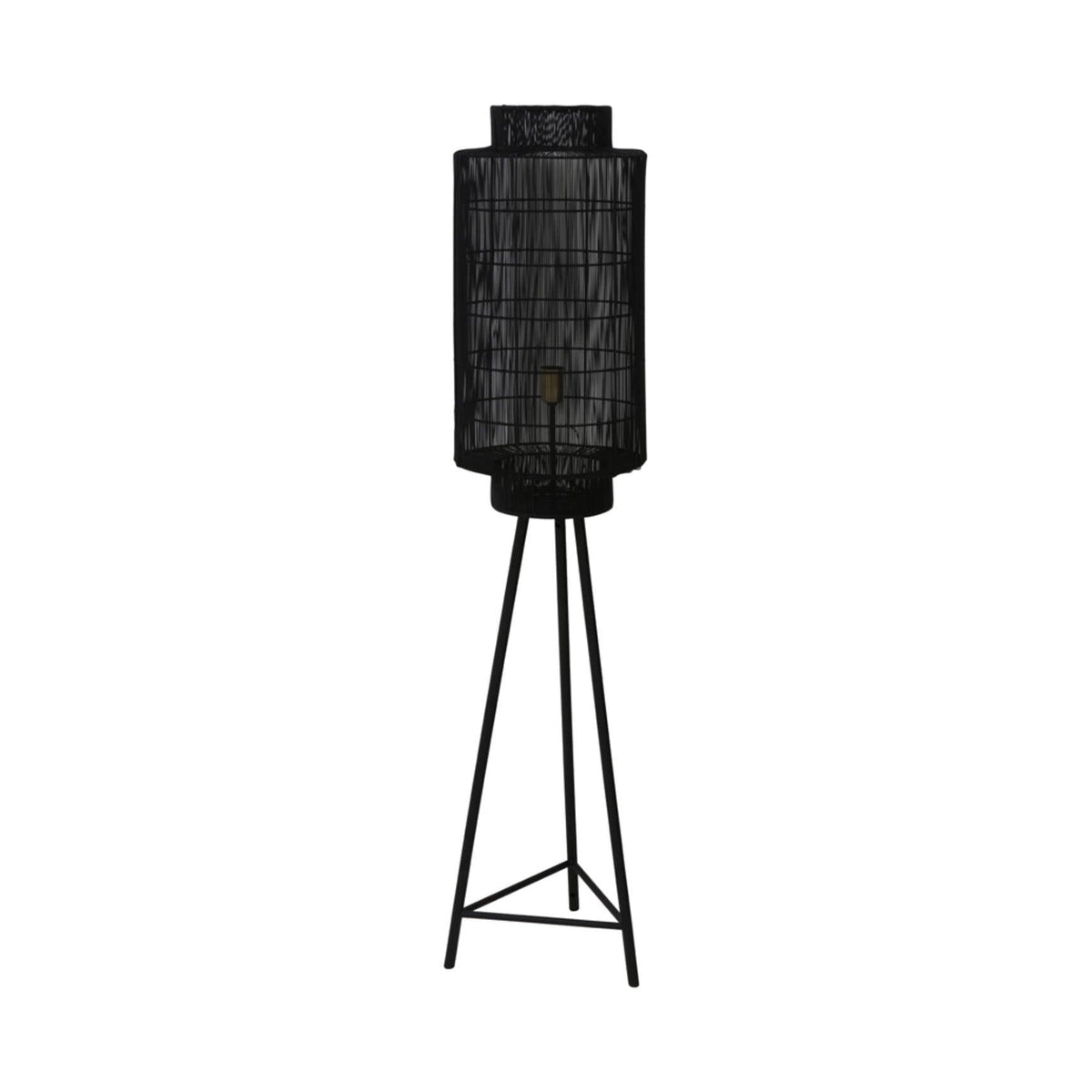 Gruaro Matt Black/Antique Bronze Metal Tripod Floor Lamp