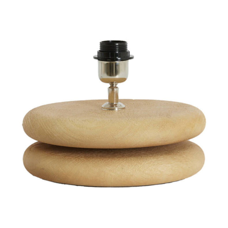 Eboli Matt Natural Wood Large Stacked Table Lamp Base 9cm