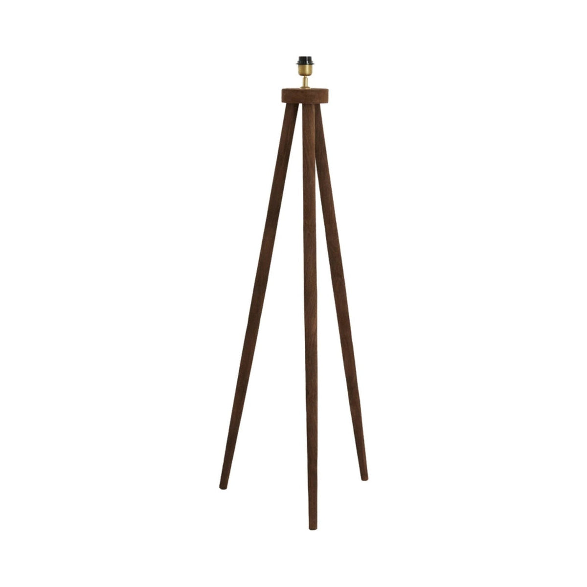 Ilias Matt Dark Brown Wood Tripod Floor Lamp