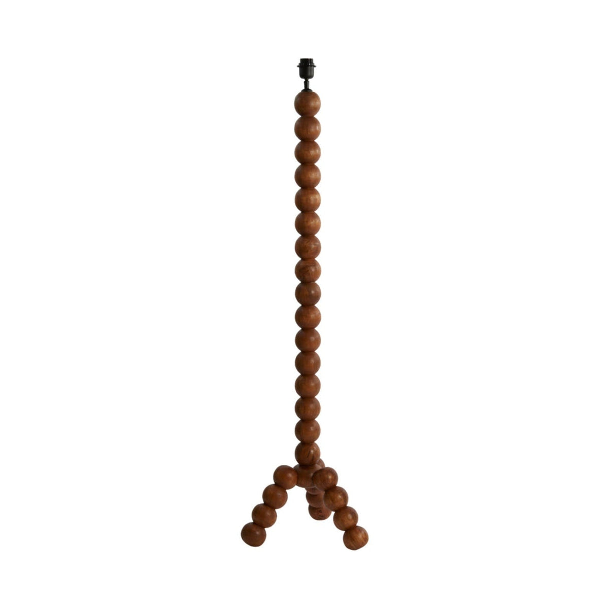 Veglio Oiled Brown Wood Beaded Floor Lamp Base