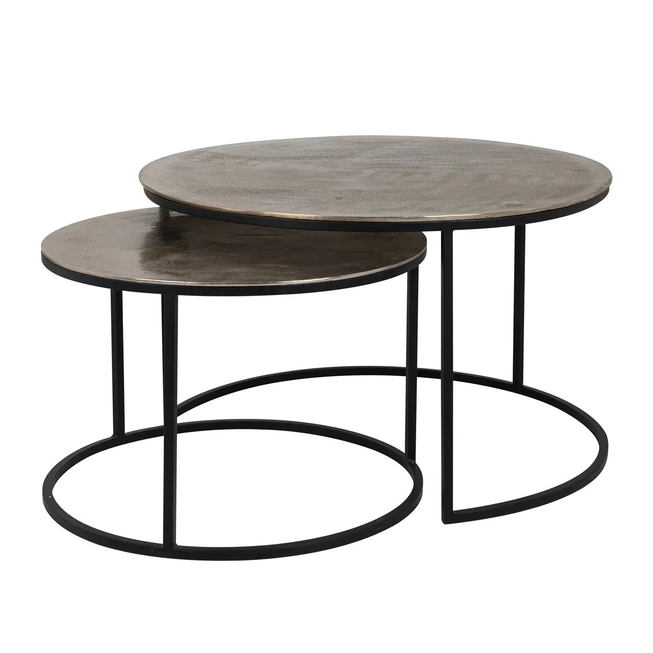 Set of 2 Richmond Interiors Asher Champagne Gold Coffee Table Nest