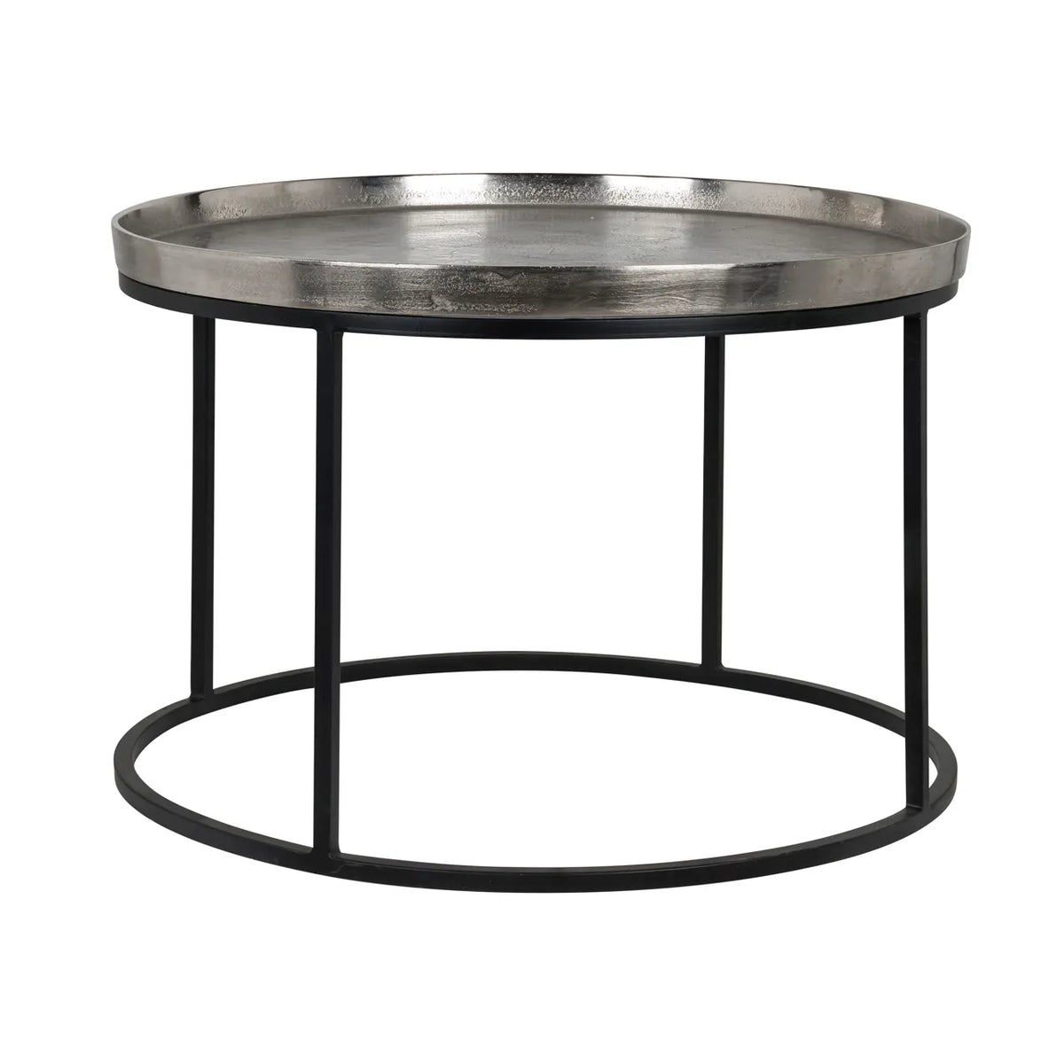 Richmond Interiors Lyam Metallic Silver Round Coffee Table