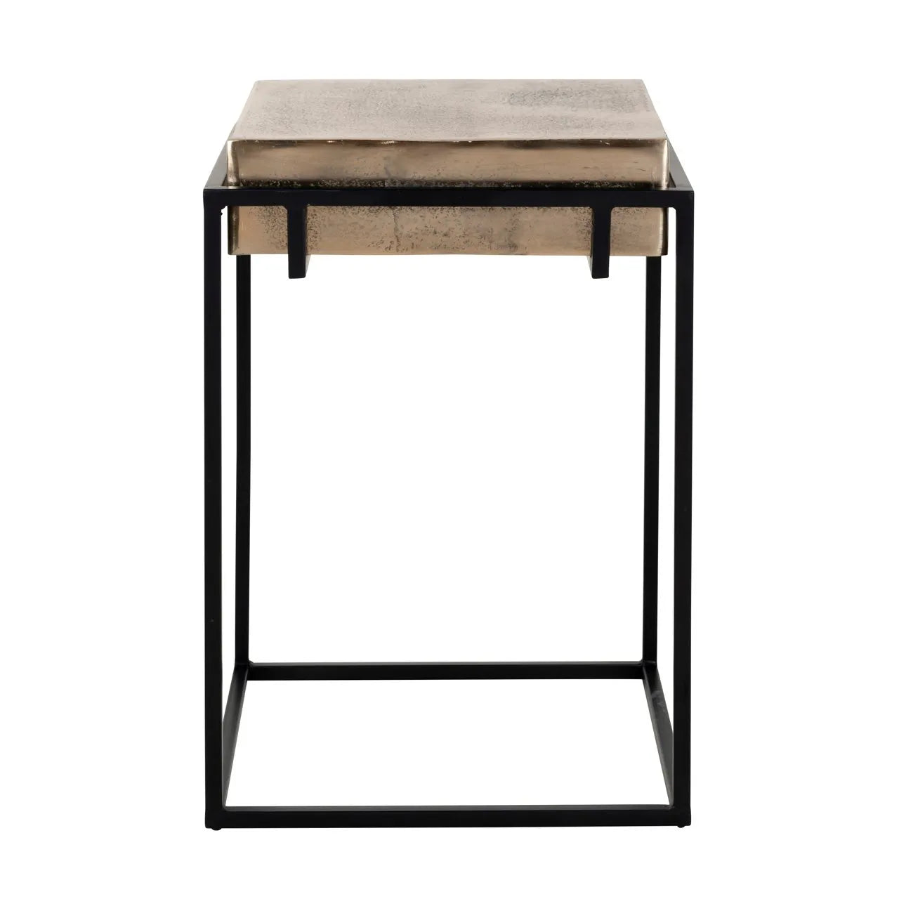 Richmond Interiors Calloway Black & Champagne Gold Square Side Table