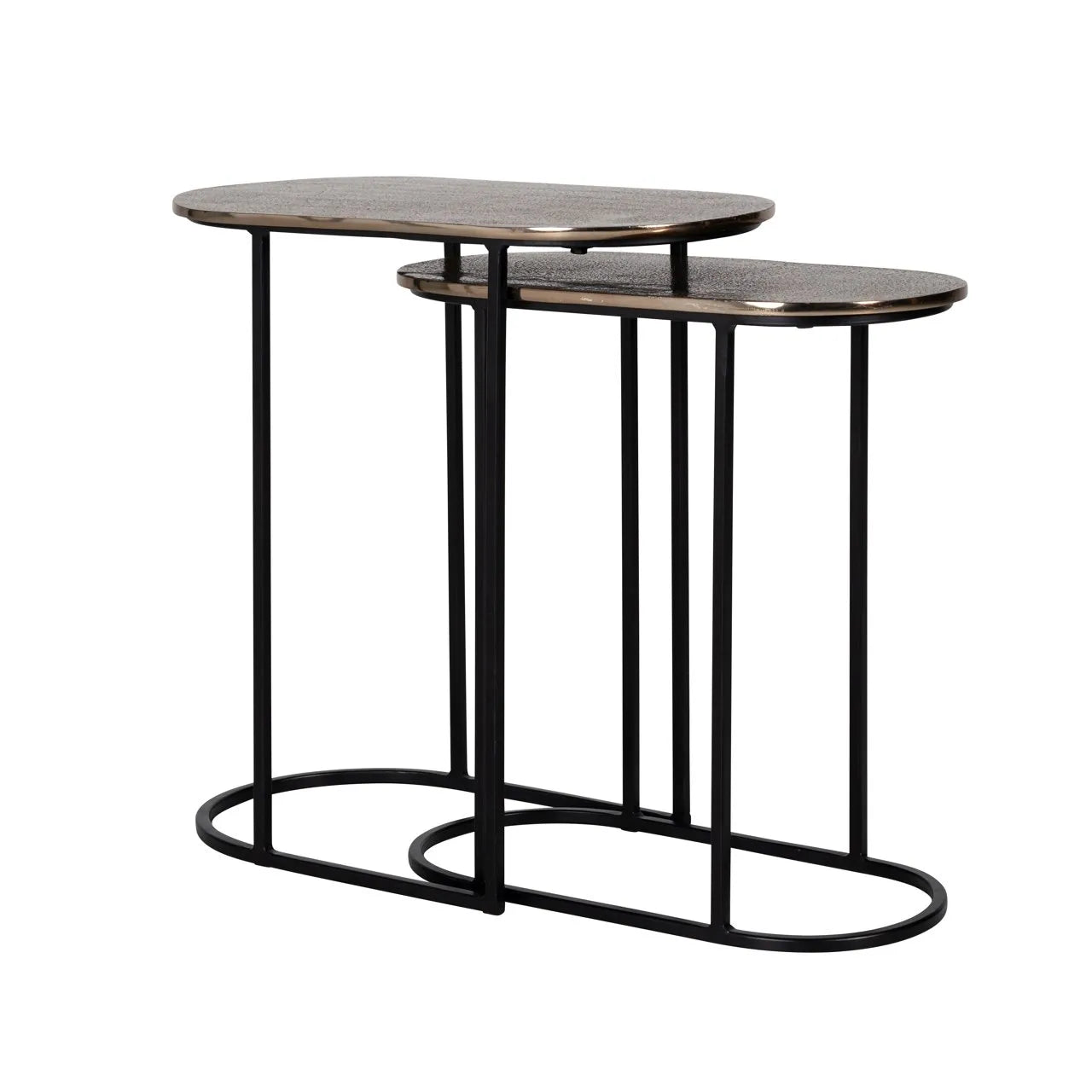 Set of 2 Richmond Interiors Chandon Champagne Gold Side Table Nest