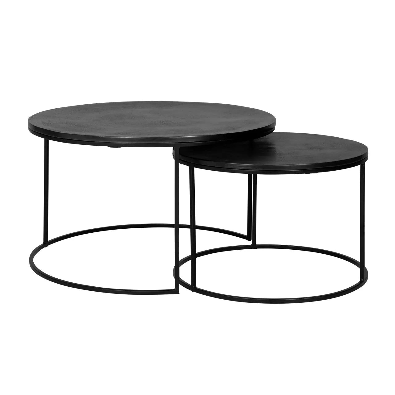 Set of 2 Richmond Interiors Bolder Metallic Black Coffee Table Nest