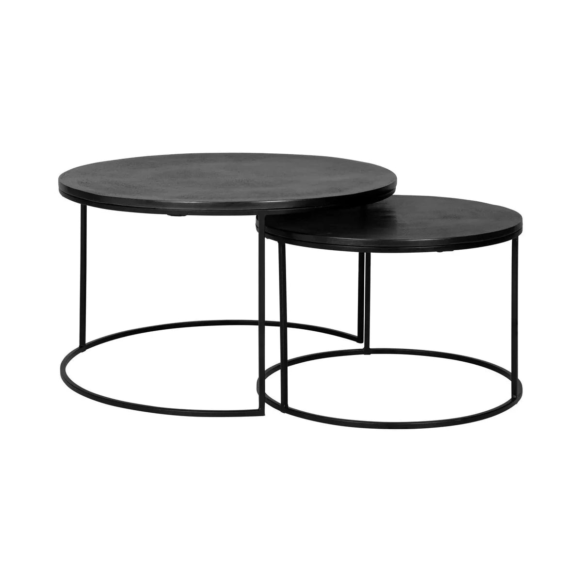Set of 2 Richmond Interiors Bolder Metallic Black Coffee Table Nest