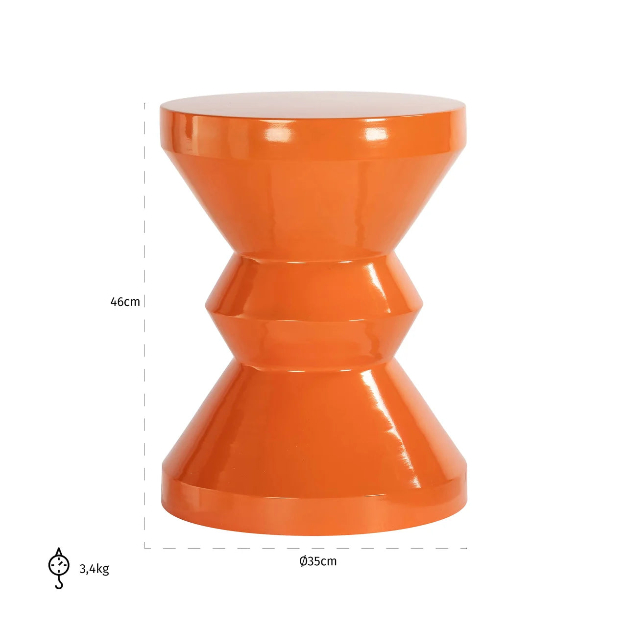 Richmond Interiors Diablo Orange 35cm Orange Side Table