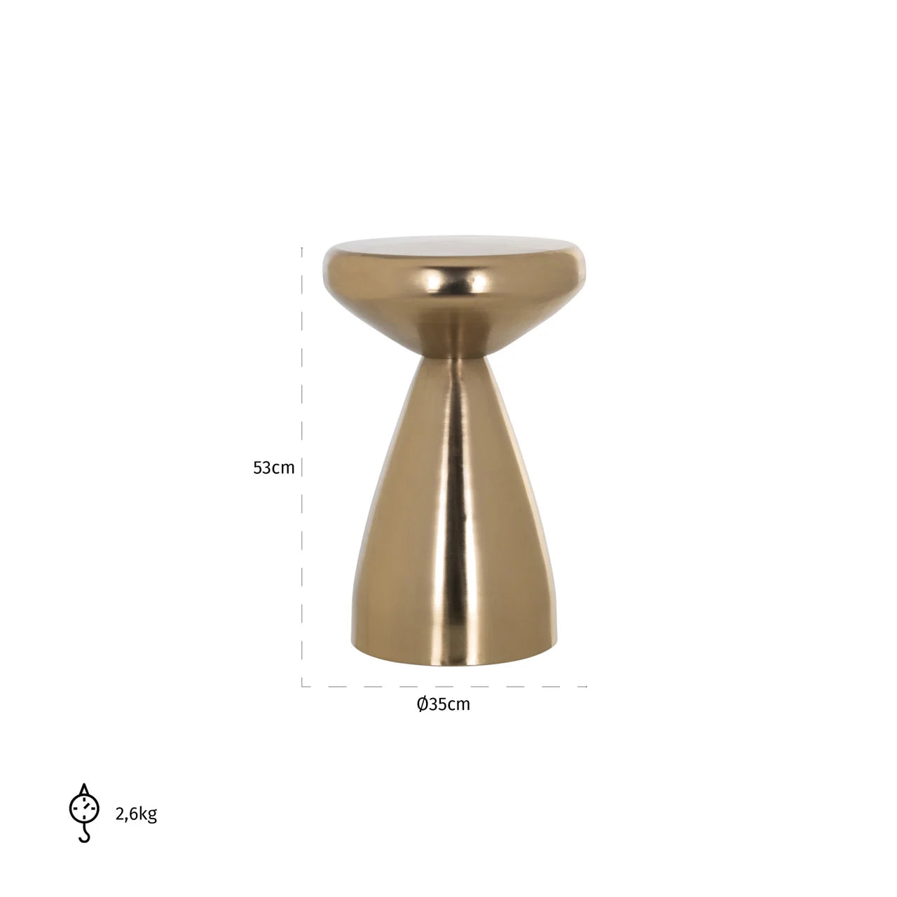 Richmond Interiors Arlo Metallic Gold Round Side Table