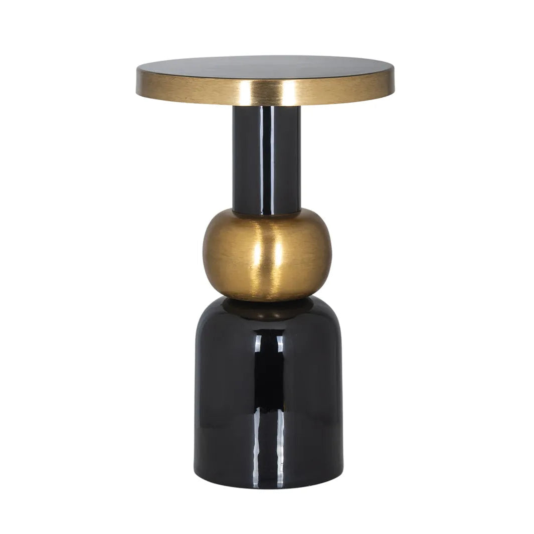 Richmond Interiors Mose Black & Gold Side Table | Medium