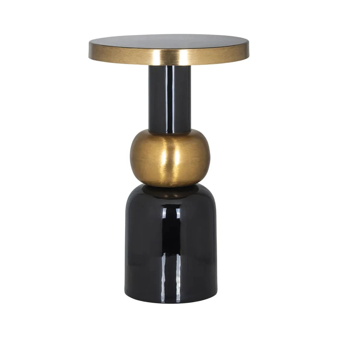 Richmond Interiors Mose Black & Gold Side Table | Medium