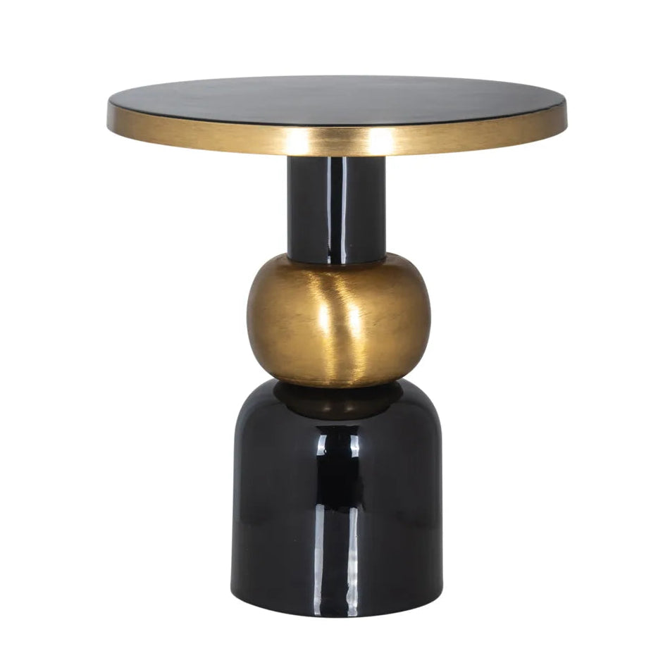 Richmond Interiors Mose Black & Gold Side Table | Large