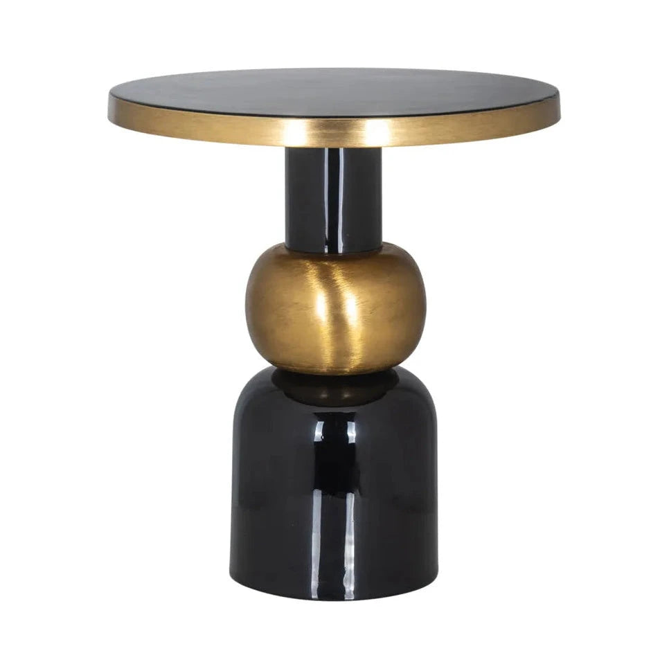 Richmond Interiors Mose Black & Gold Side Table | Large