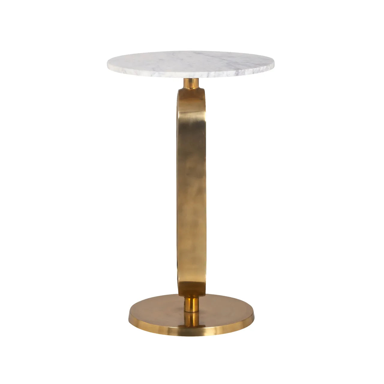 Richmond Interiors Celine Gold & White Marble Round Side Table