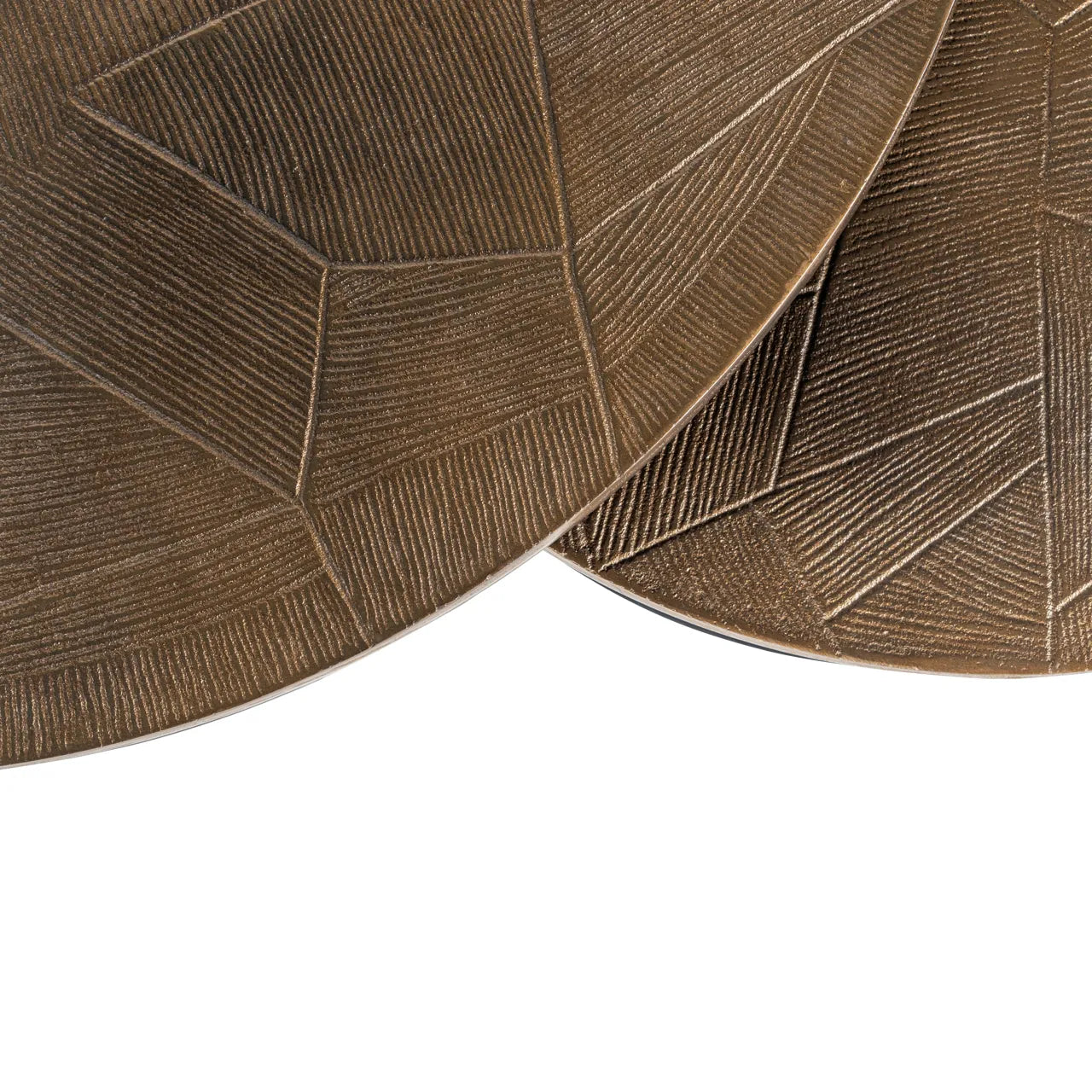 Set of 2 Richmond Interiors Tulum Brushed Gold Coffee Tables Nest