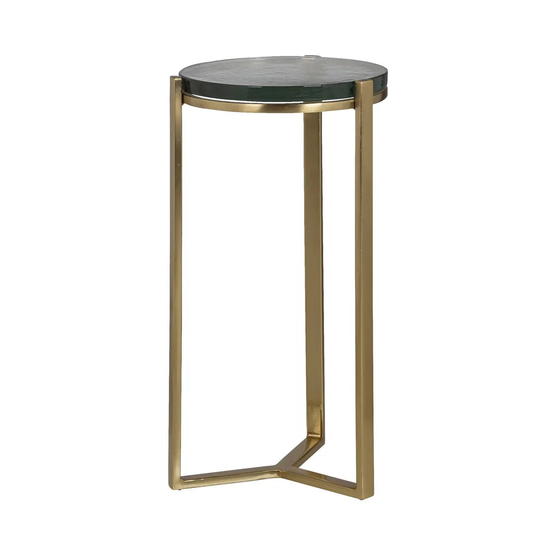 Richmond Interiors Aubrey Gold & Glass Round Side Table