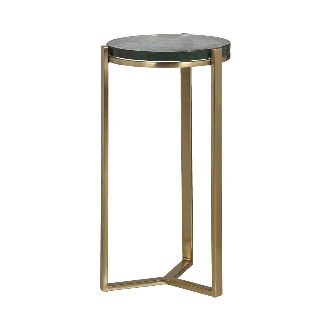 Richmond Interiors Aubrey Gold & Glass Round Side Table