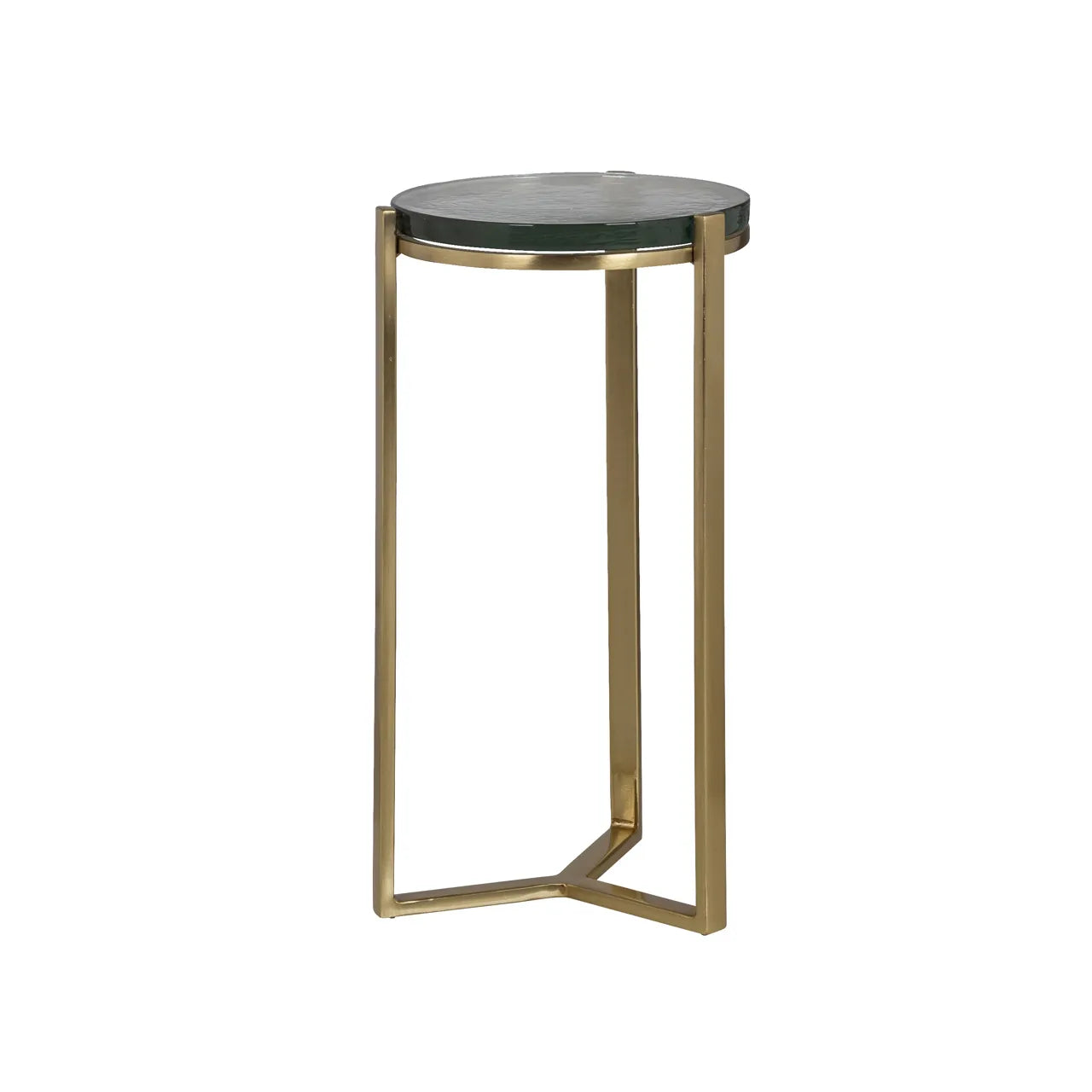 Richmond Interiors Aubrey Gold & Glass Round Side Table