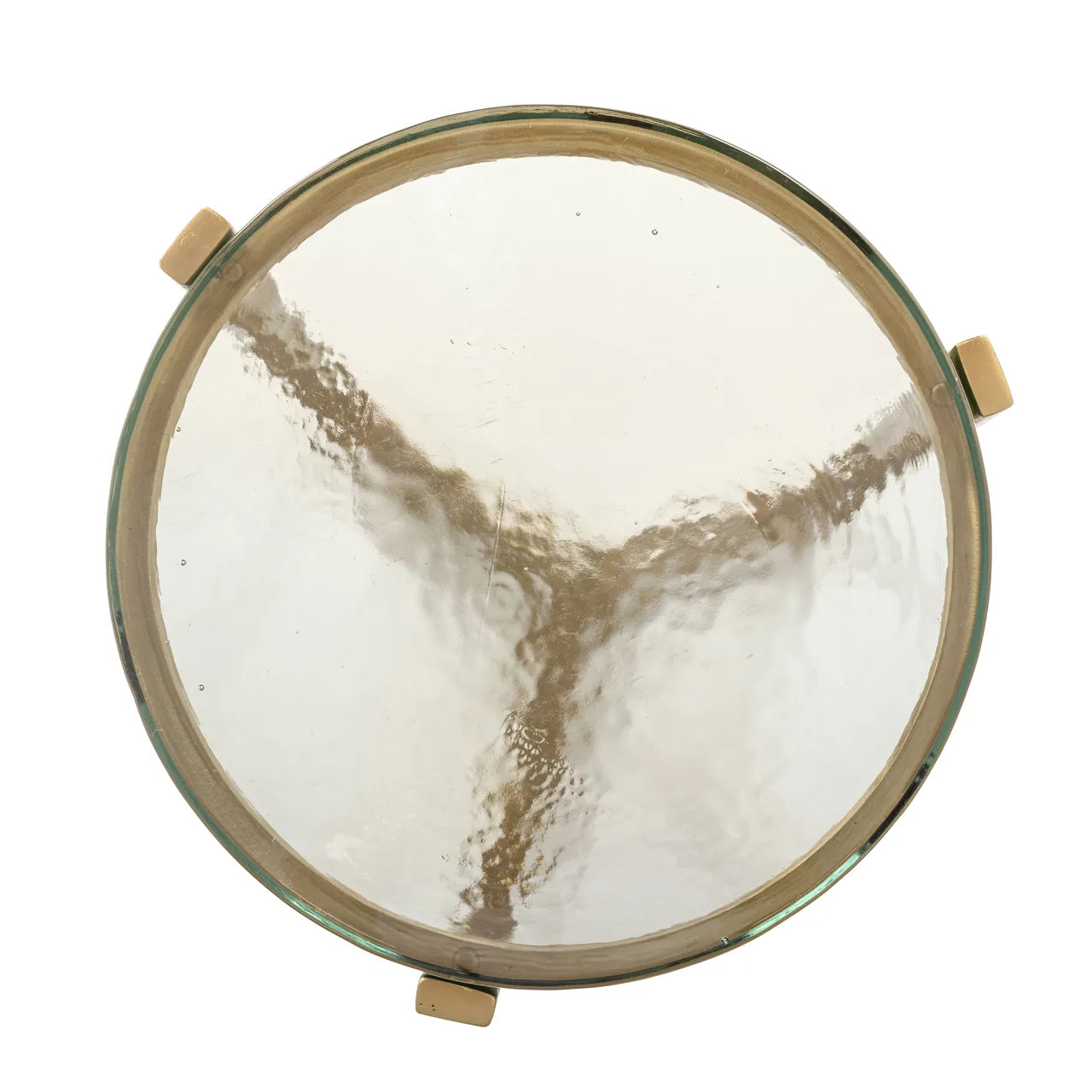 Richmond Interiors Aubrey Gold & Glass Round Side Table