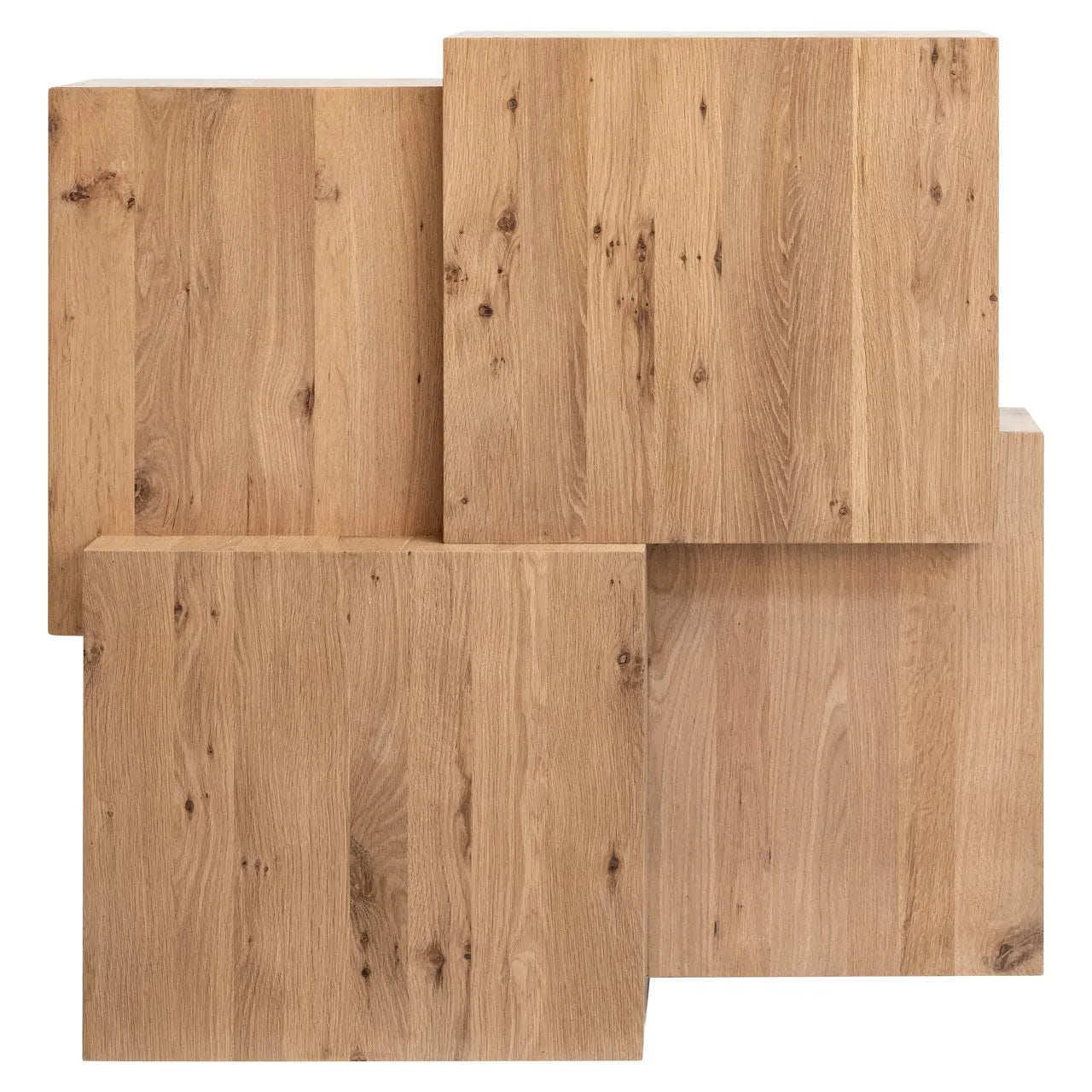 Richmond Interiors Lennox Stacked Blocks Solid Oak Wood Coffee Table