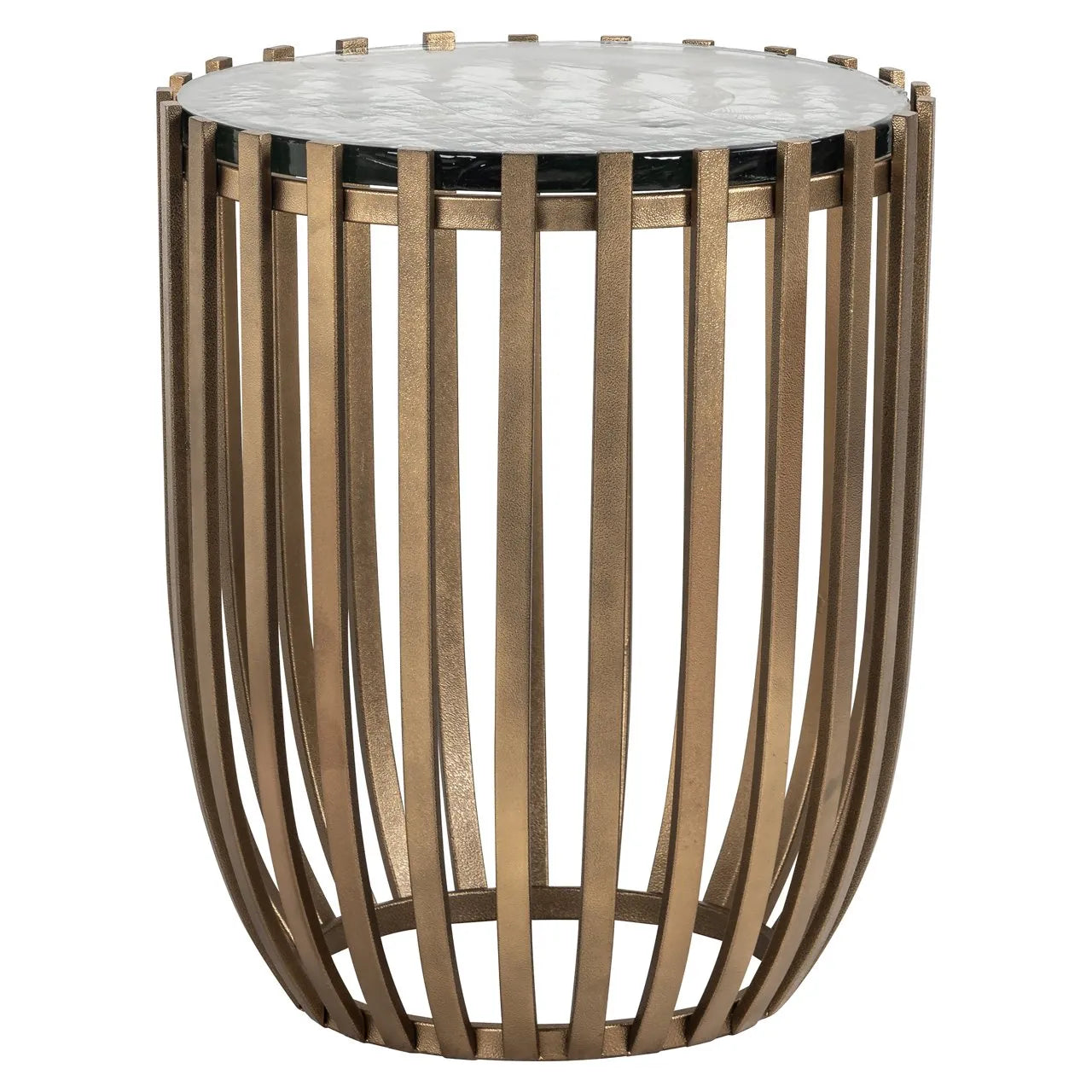 Richmond Interiors Volante Gold & Clear Glass Top Side Table