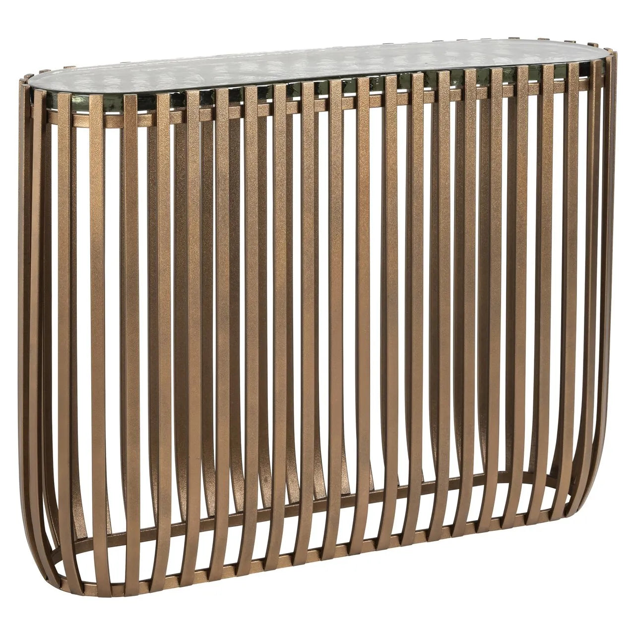 Richmond Interiors Volante Gold & Clear Glass Top Console Table