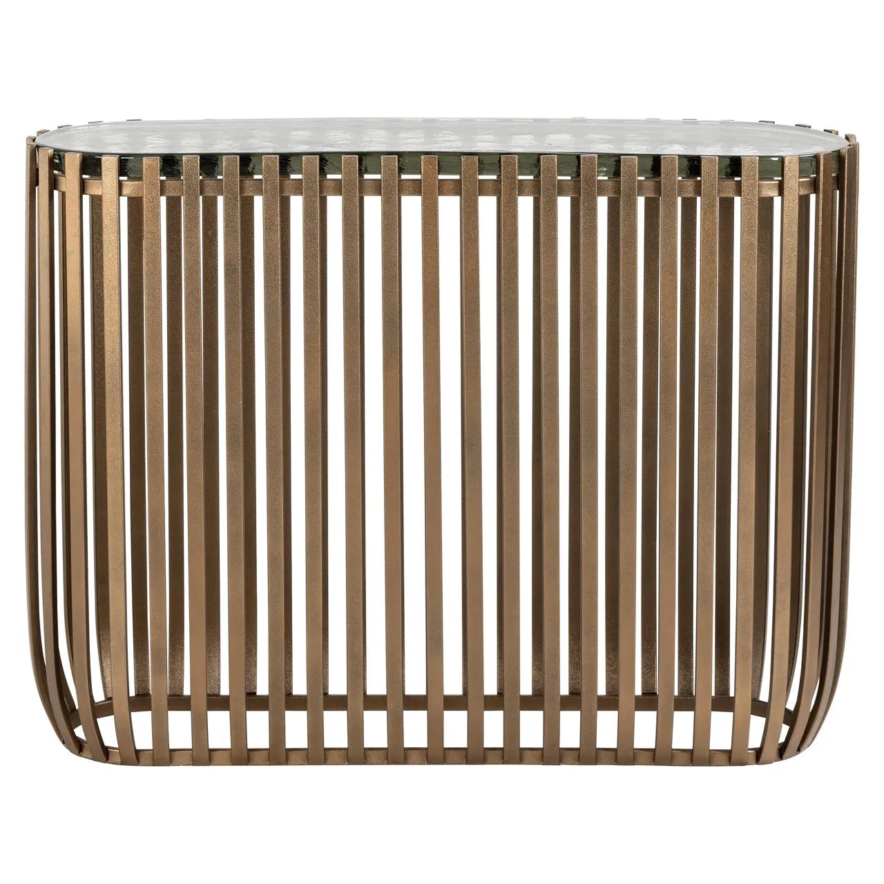 Richmond Interiors Volante Gold & Clear Glass Top Console Table