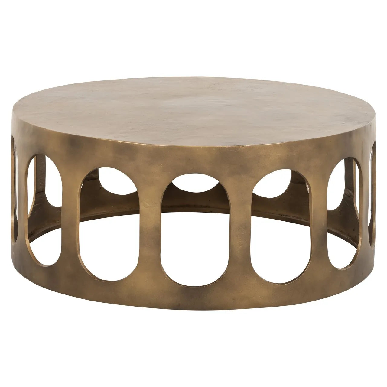 Richmond Interiors Du Pont Brushed Gold Round Coffee Table