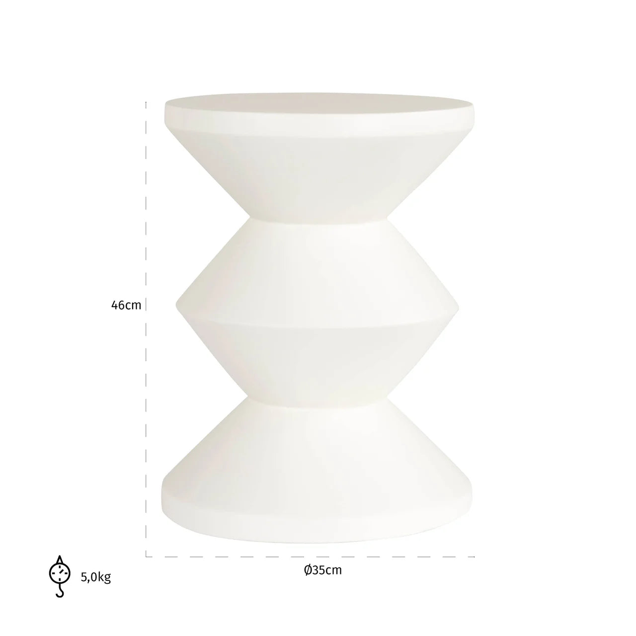 Richmond Interiors Bloomstone Diablo White Side Table