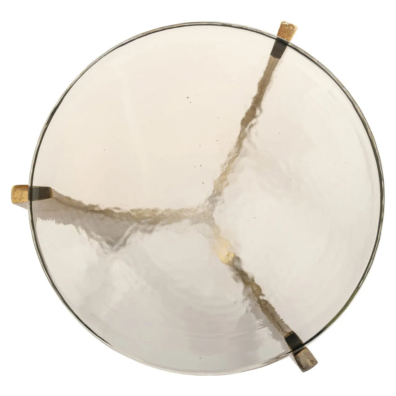 Richmond Interiors Avery Brushed Gold & Glass Round Side Table