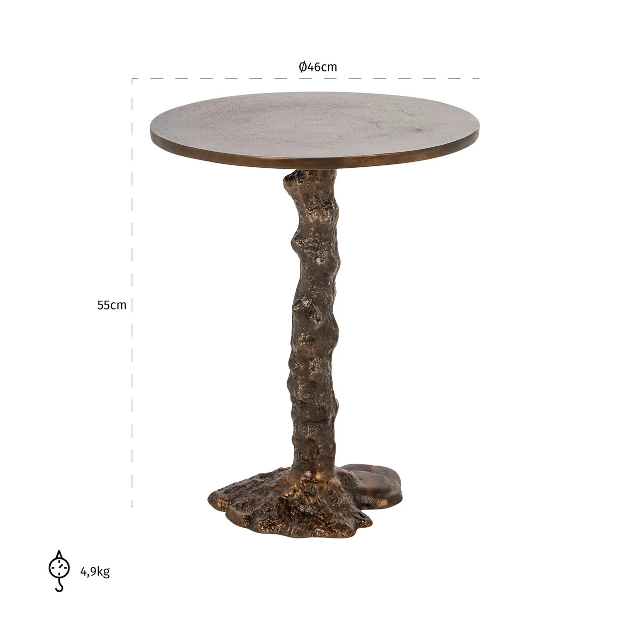 Richmond Interiors Misty Melted Bronze Round Side Table
