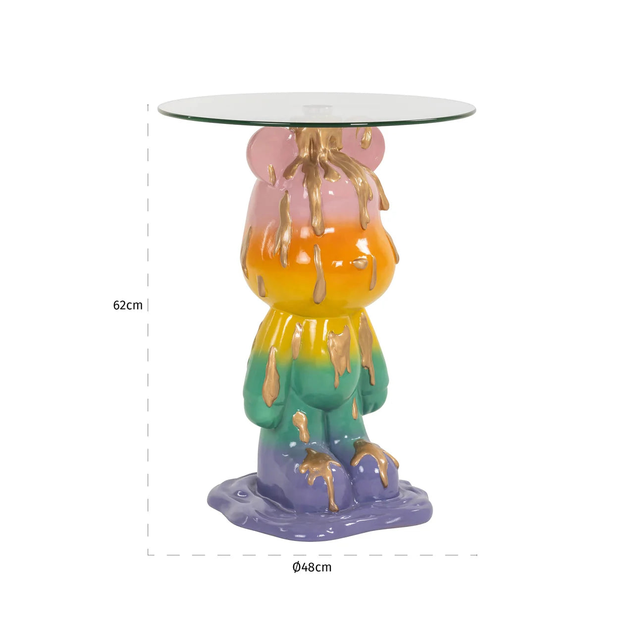 Richmond Interiors Ebba Rainbow Glass Side Table