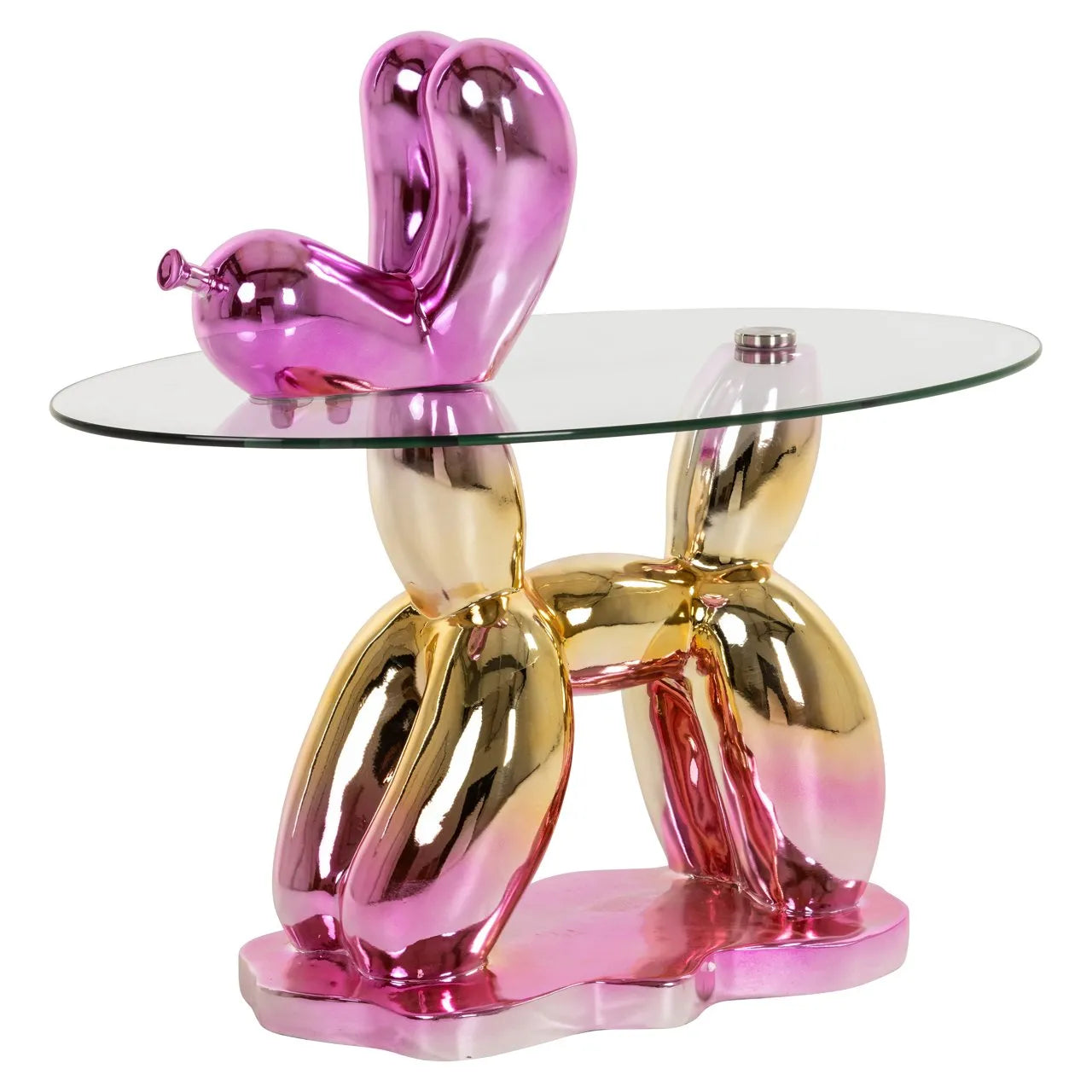Richmond Interiors Usha Pink & Gold Balloon Dog Side Table