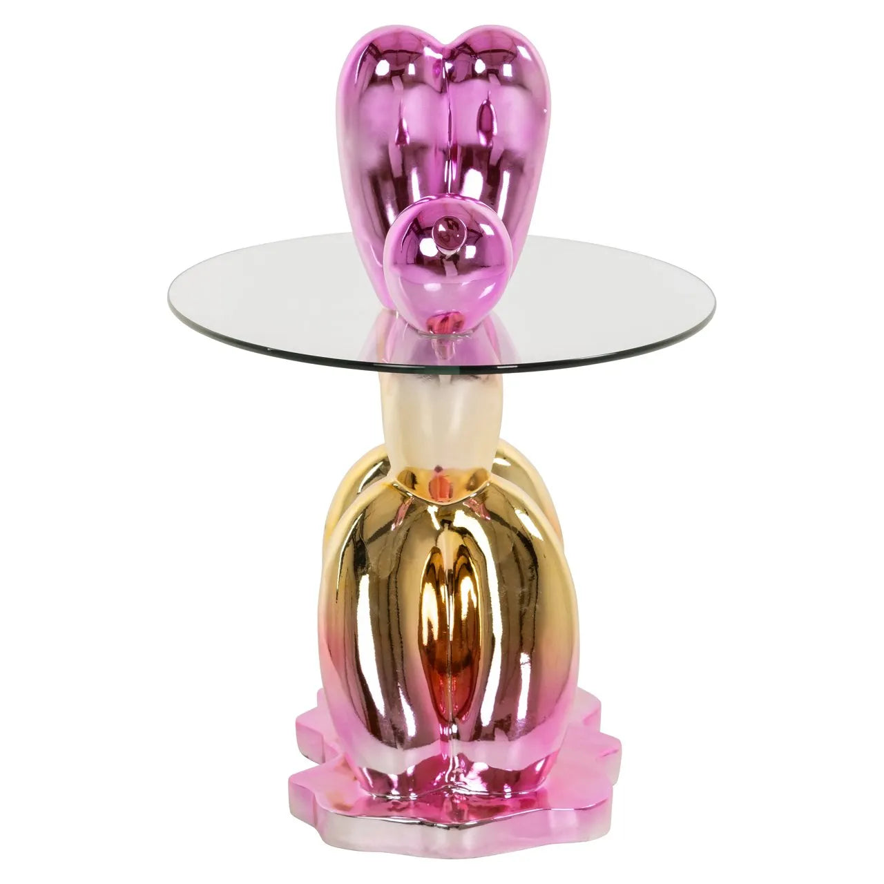 Richmond Interiors Usha Pink & Gold Balloon Dog Side Table
