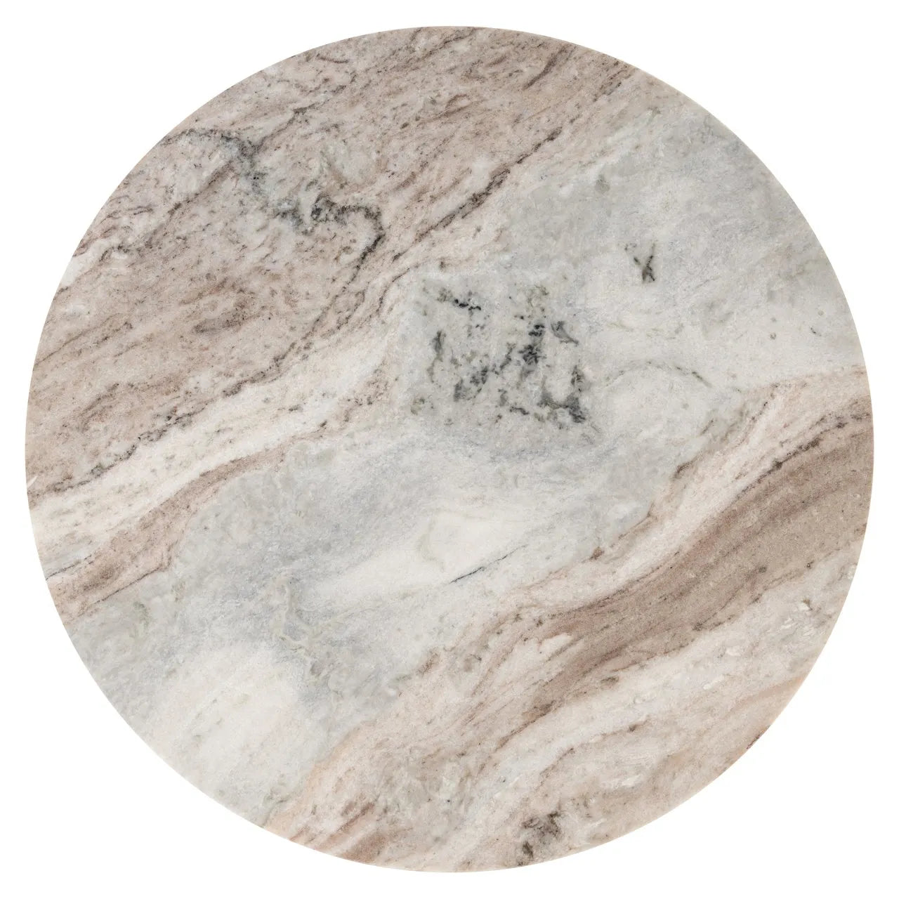 Richmond Interiors Sia Brushed Gold & Marble Round Side Table