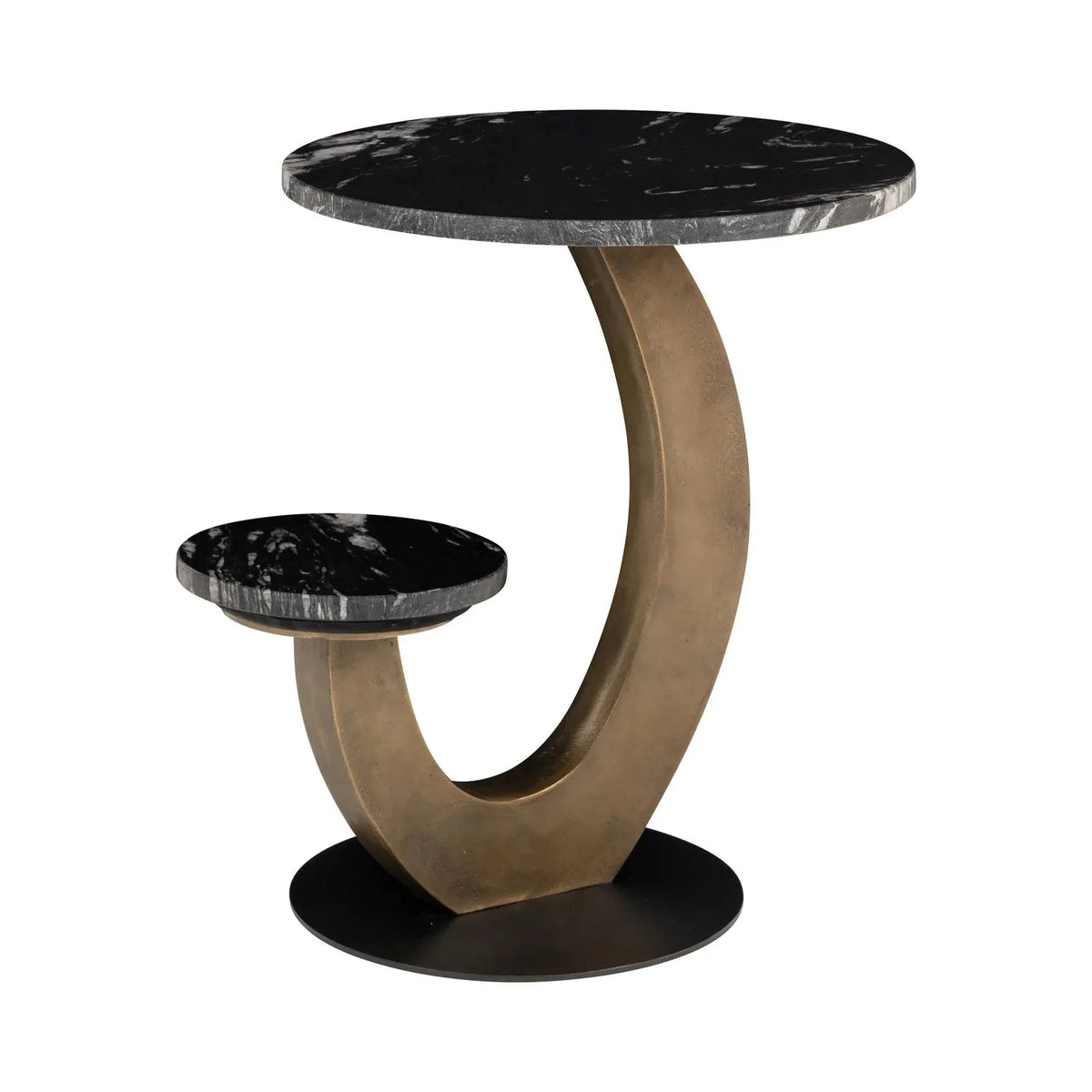 Richmond Interiors Tibby Gold & Black Marble Side Table