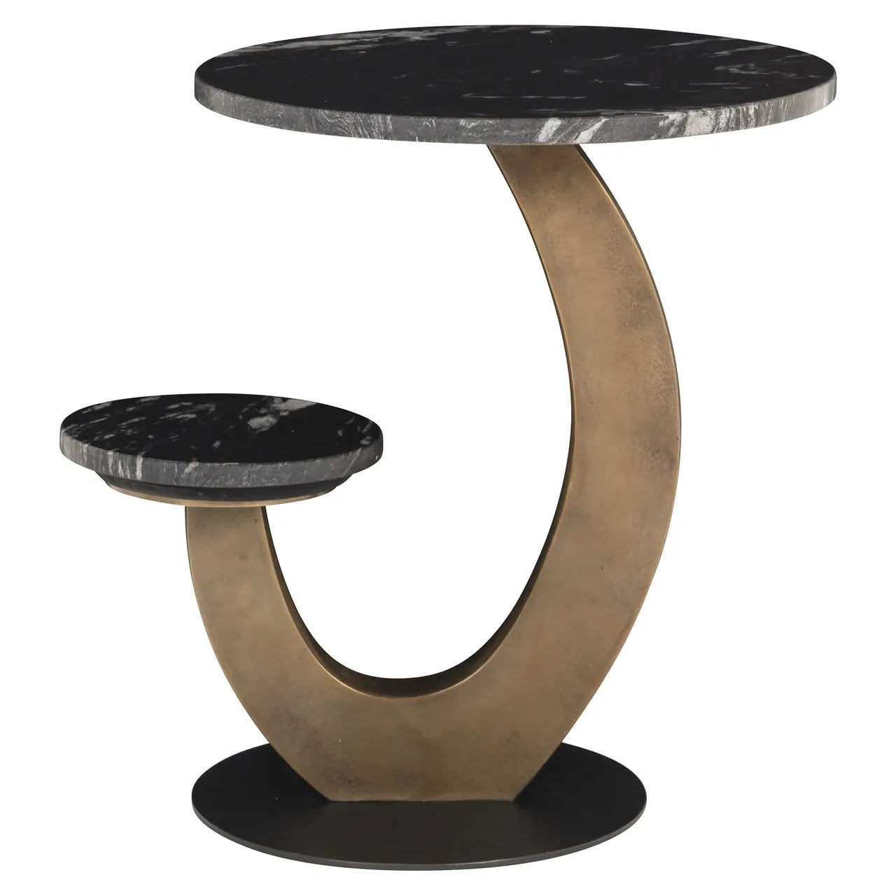 Richmond Interiors Tibby Gold & Black Marble Side Table