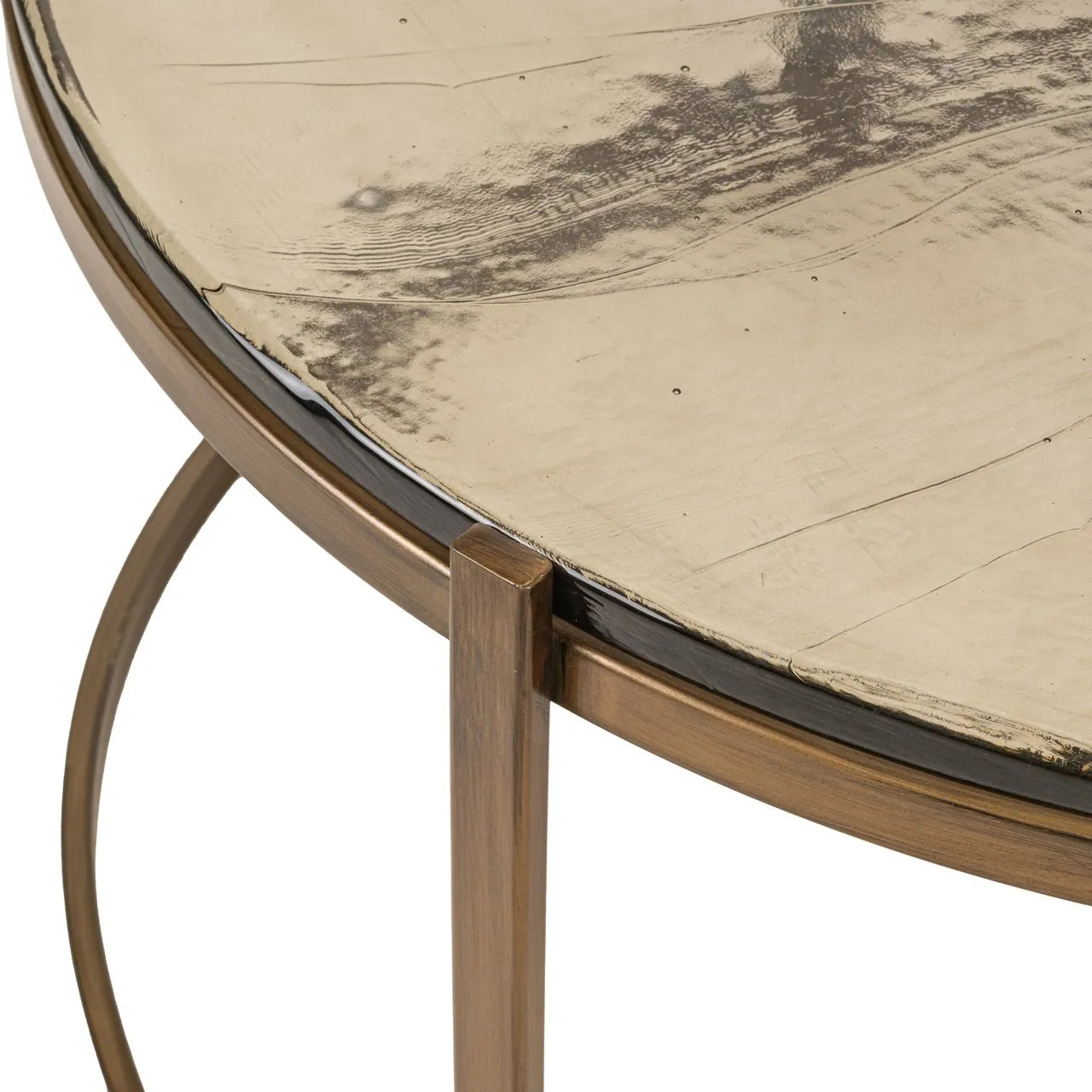 Richmond Interiors Cleo Gold Glass Coffee Table Nest | Set Of 2