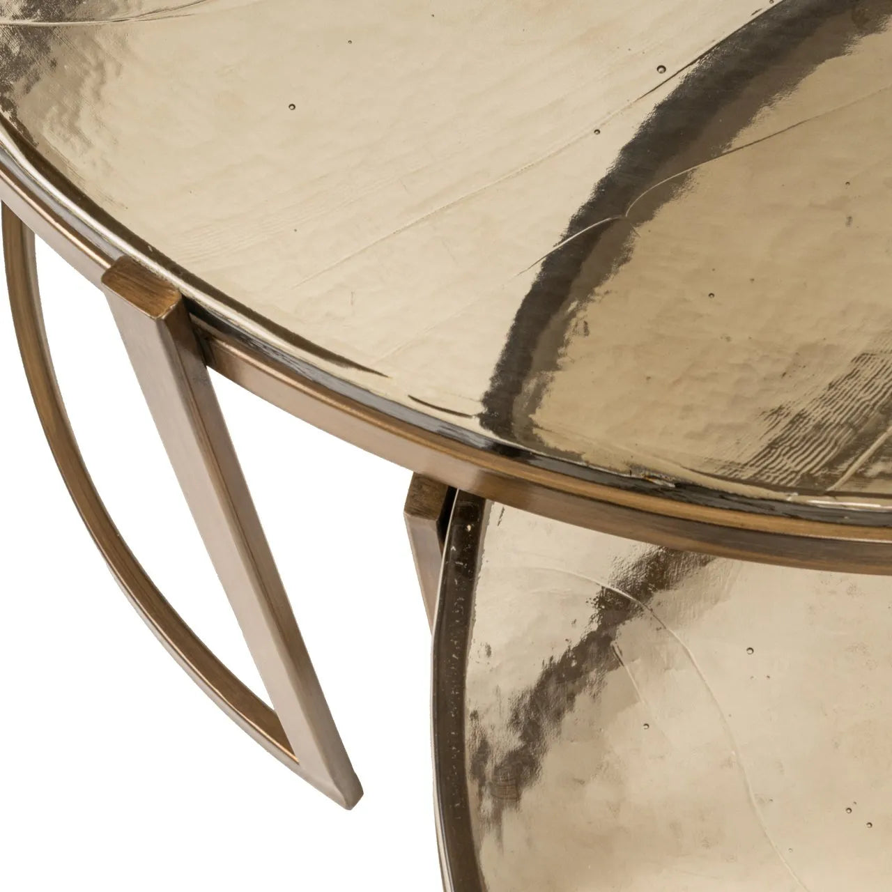Richmond Interiors Cleo Gold Glass Coffee Table Nest | Set Of 2