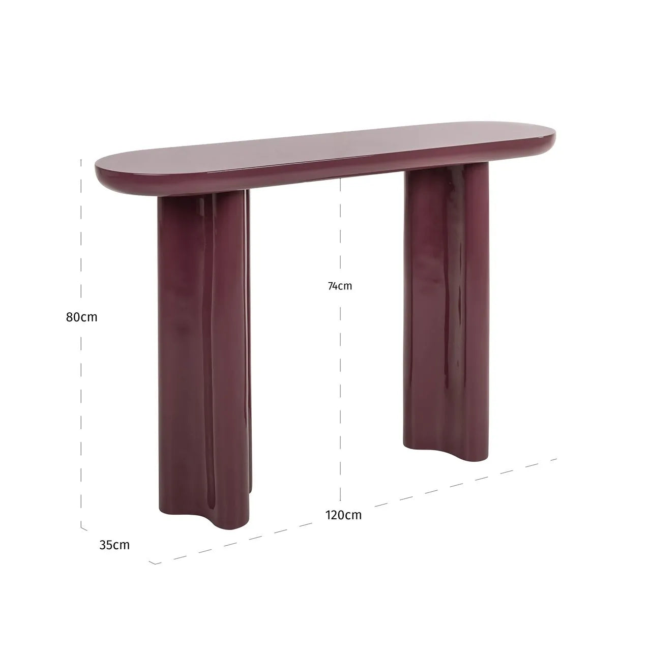 Richmond Interiors Sunny Burgundy Console Table