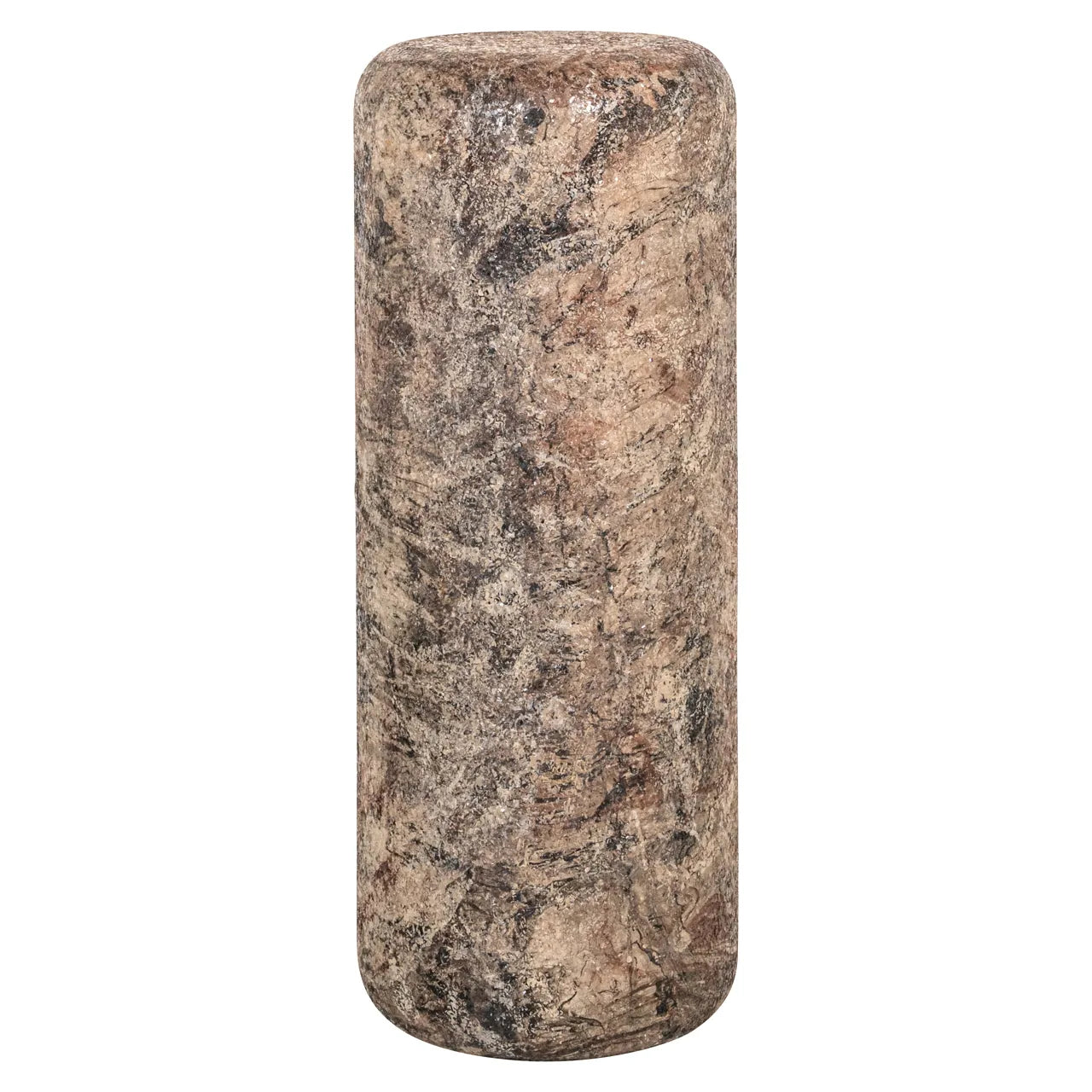 Richmond Interiors Mayah Brown Marble Column Side Table